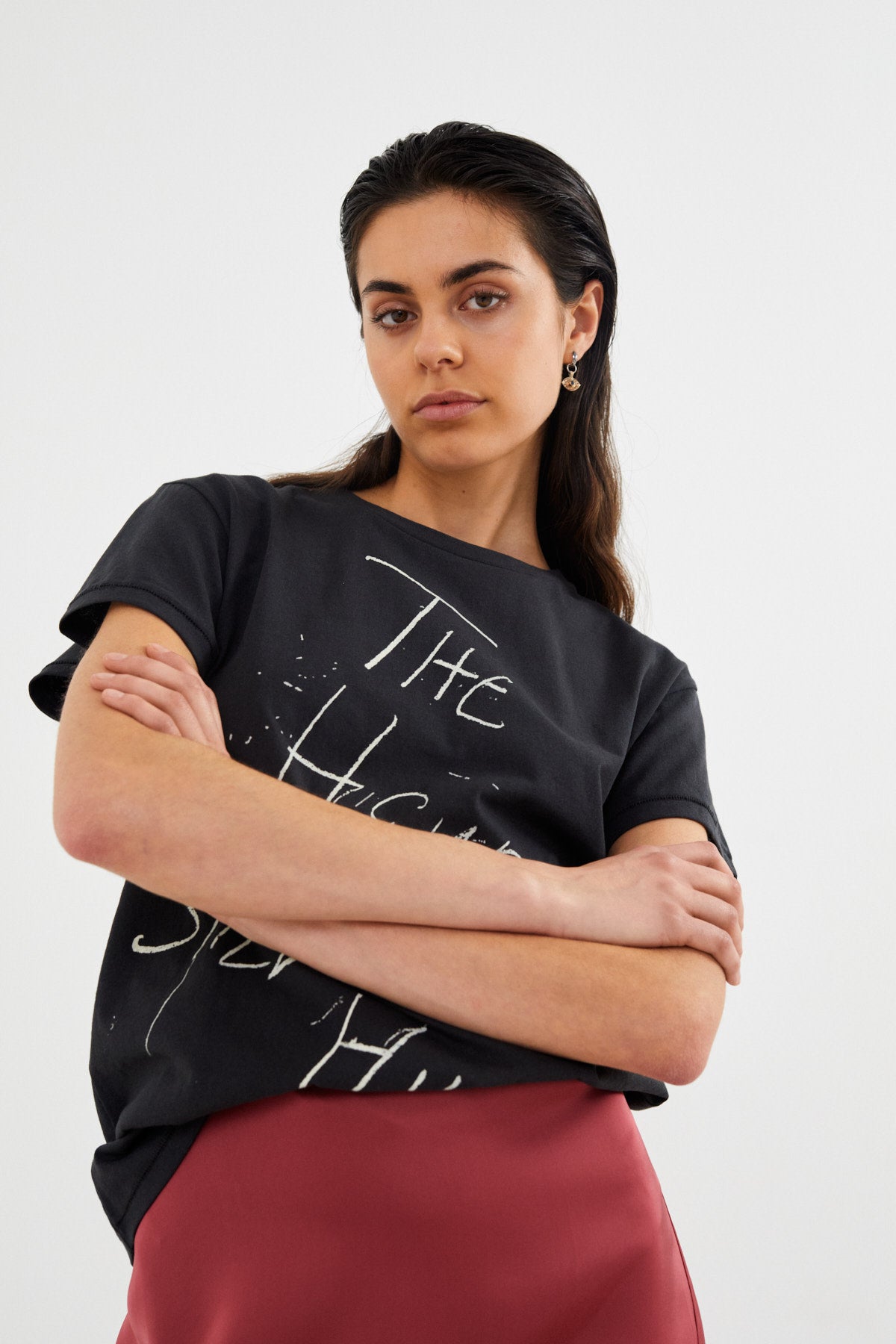 Heartbeat T shirt - Ambla I Faded black