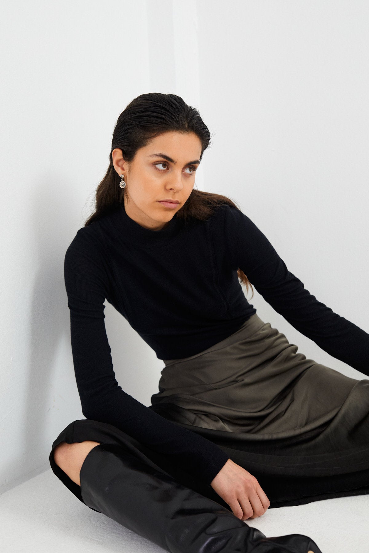 Coastal bias slim skirt - Ellery I Asphalt black