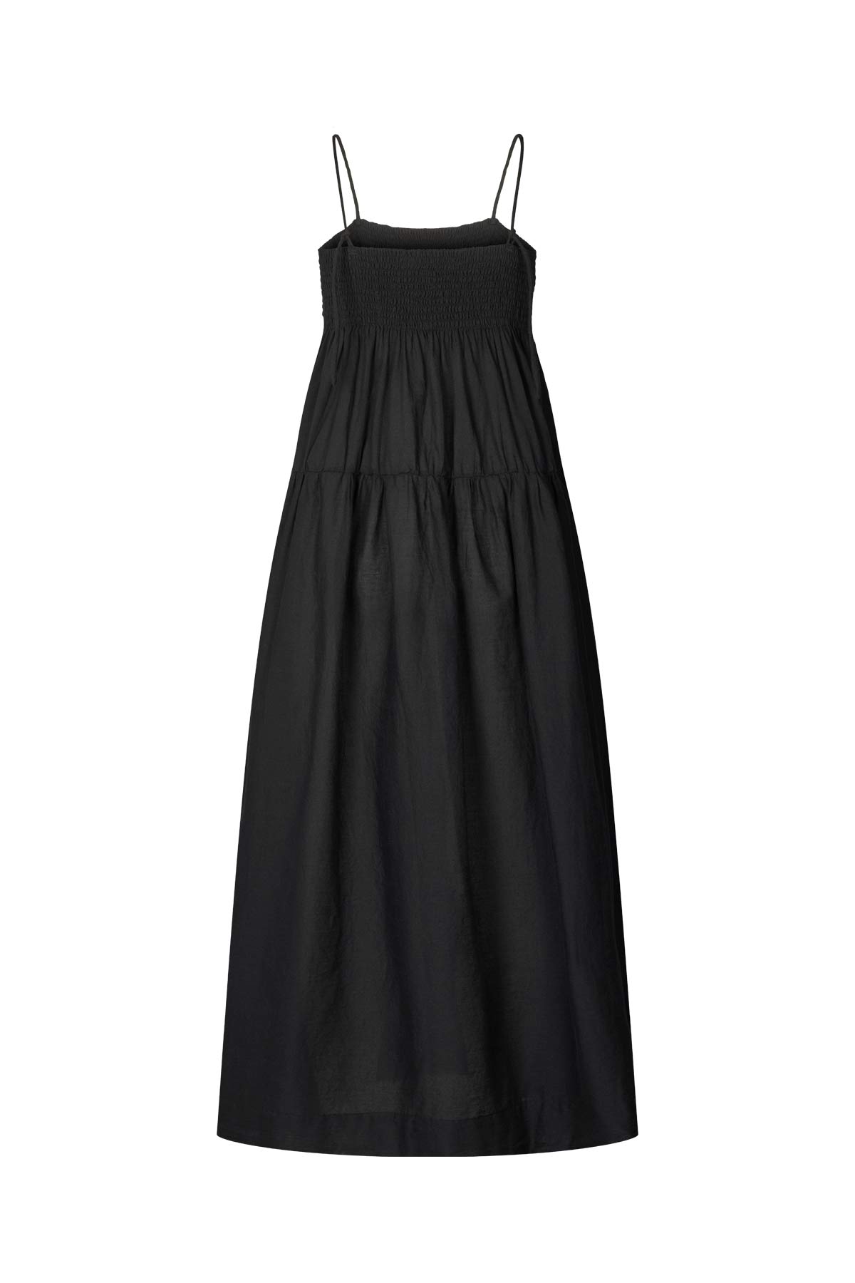 Cotton smock tier dress - Dodo I Black