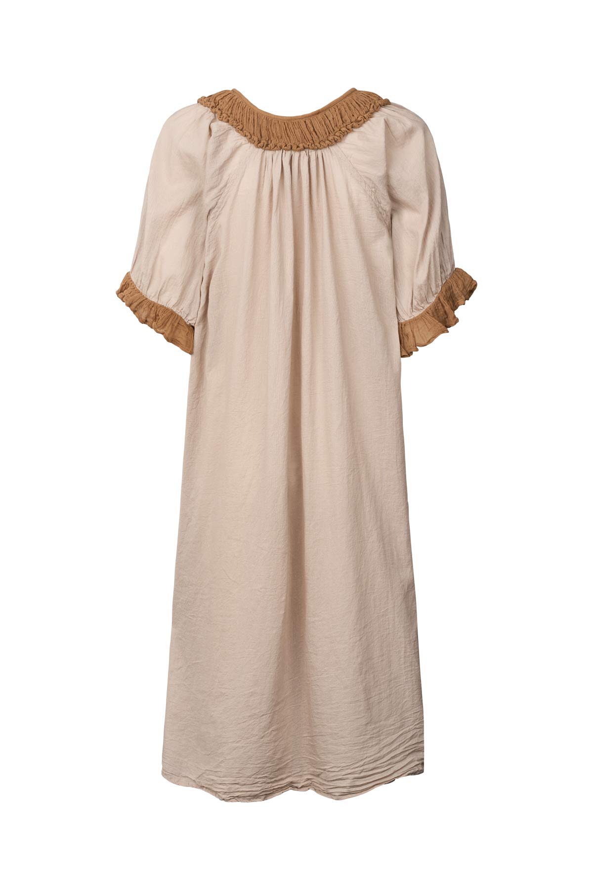 Cotton short angel dress - Dortia I Caramel