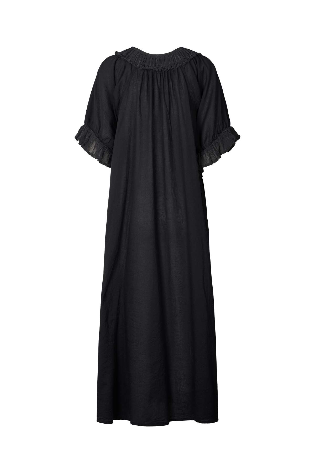 Cotton long angel dress - Dorothea I Black