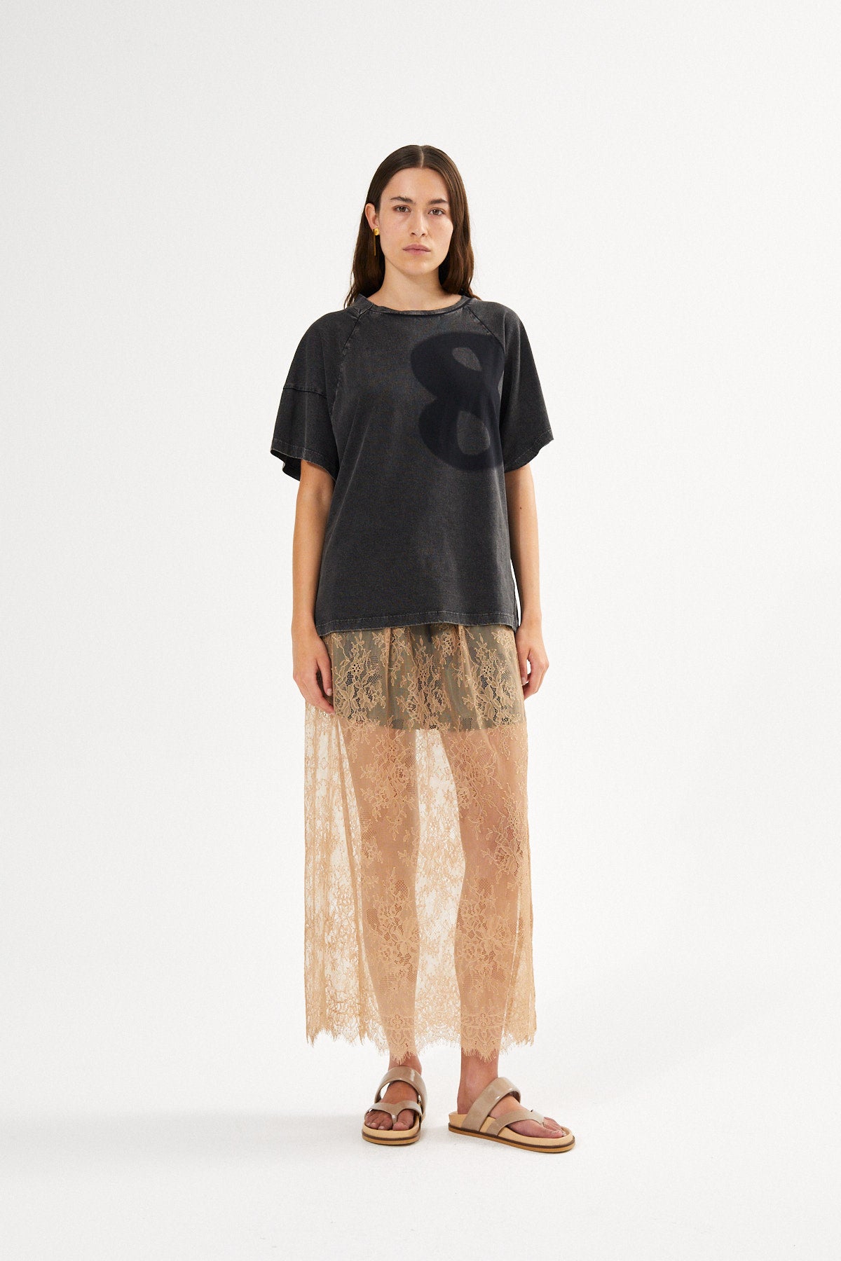 Sheer lace skirt - Blessing I Tobacco combo