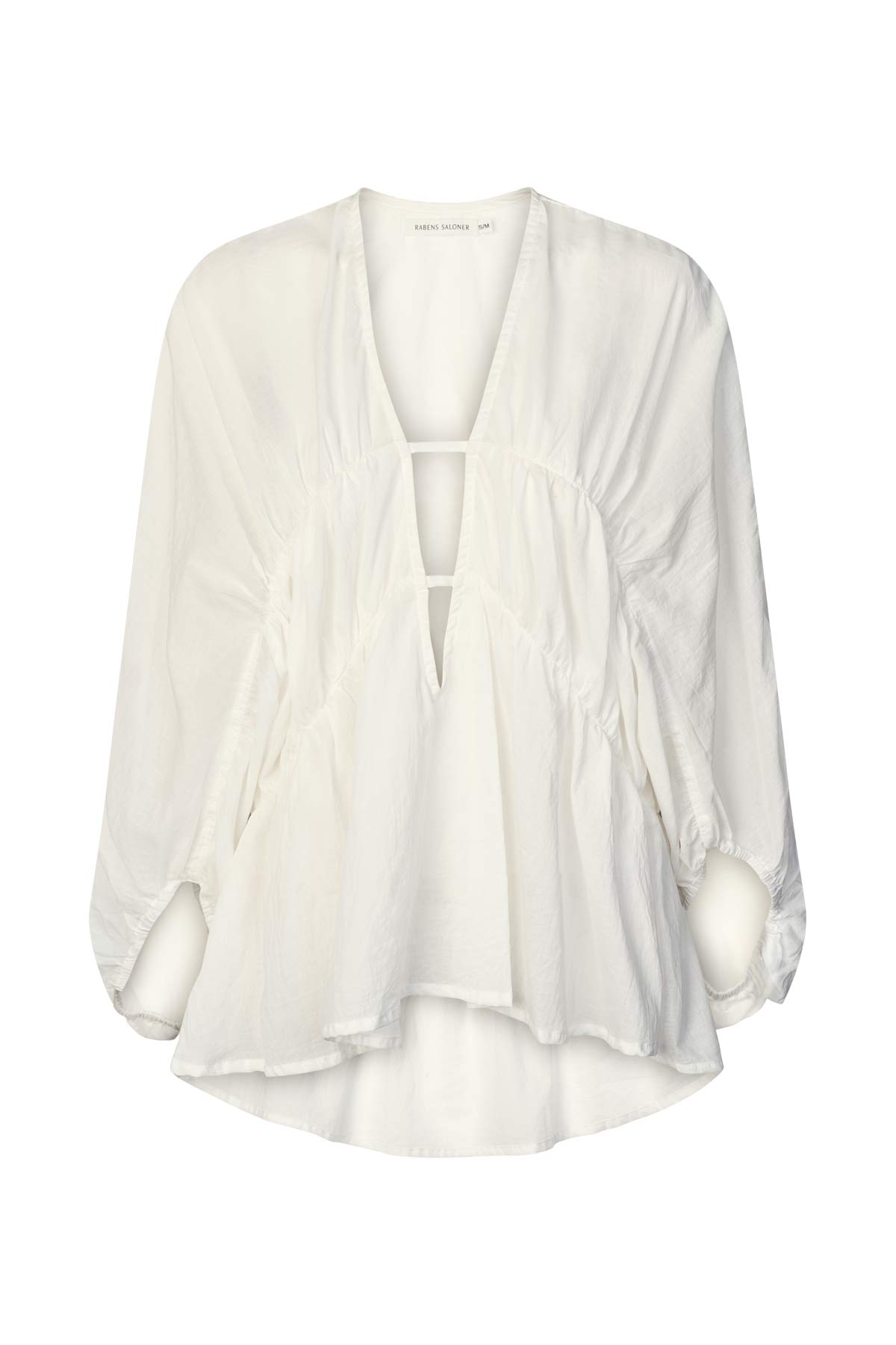 Cotton voile deep V-neck top - Corrie I White