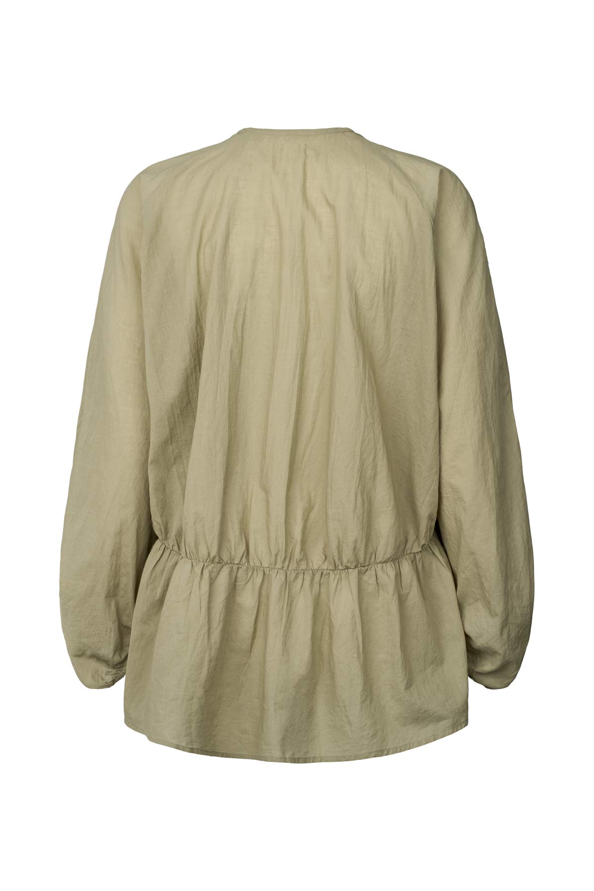 Cotton voile deep V-neck top - Corrie I Khaki