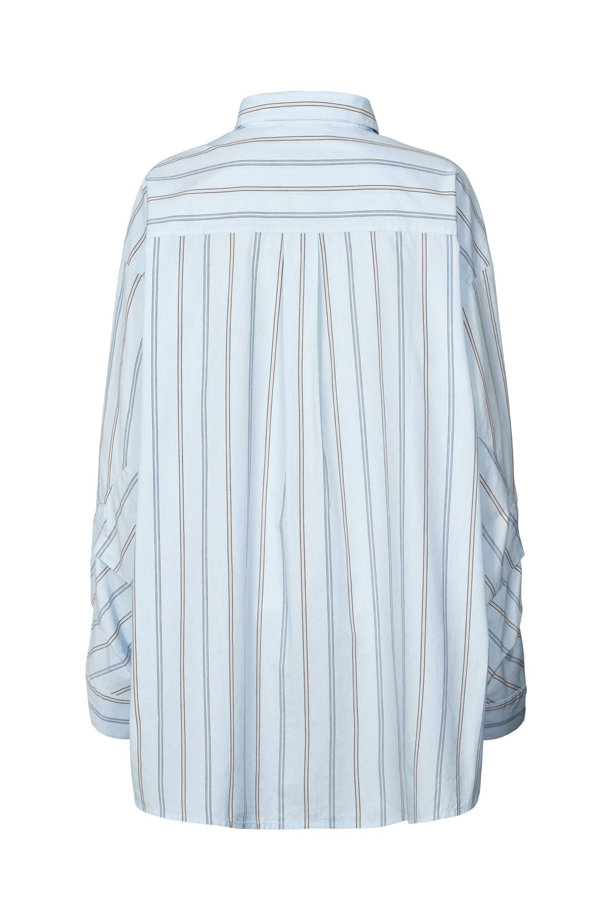 Bobbies - Reverse stripe oversized shirt I Blue pyjama stripe
