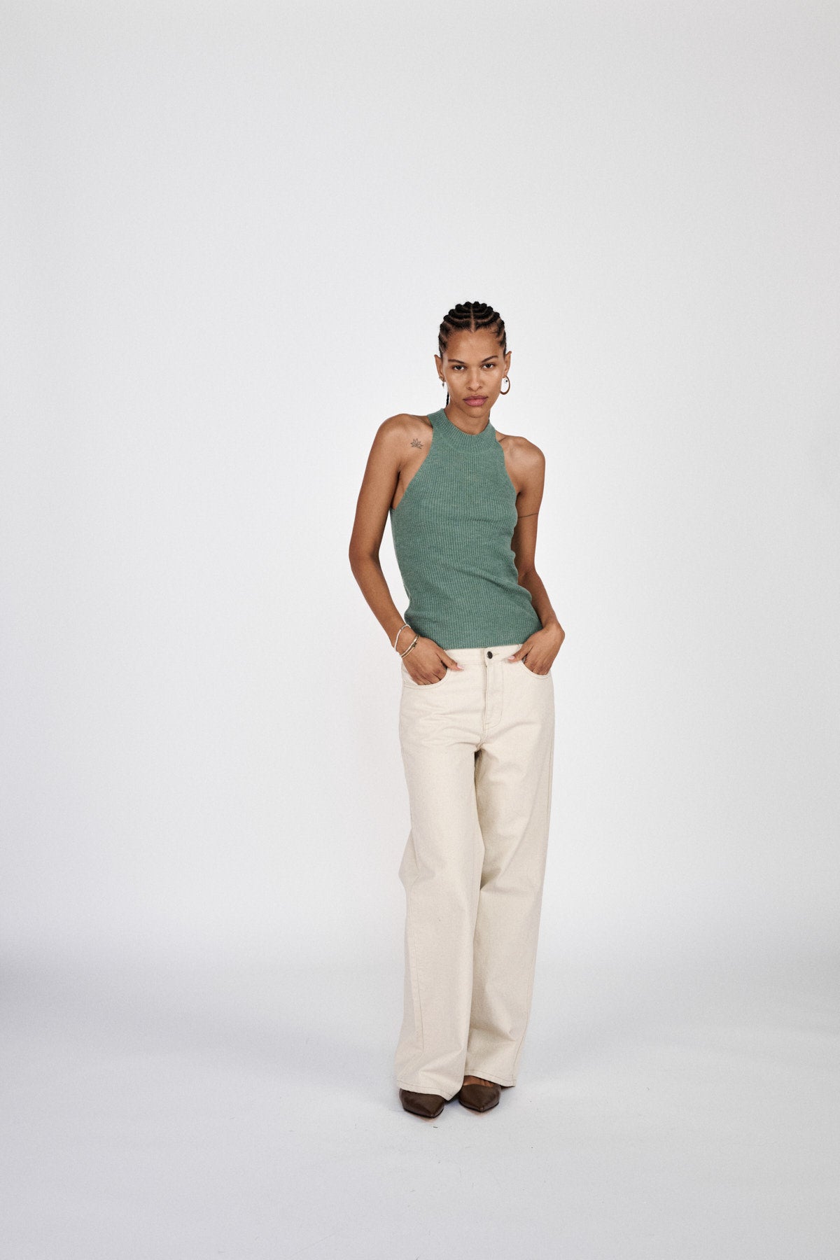 Erika - Airy tank top I Soft jade
