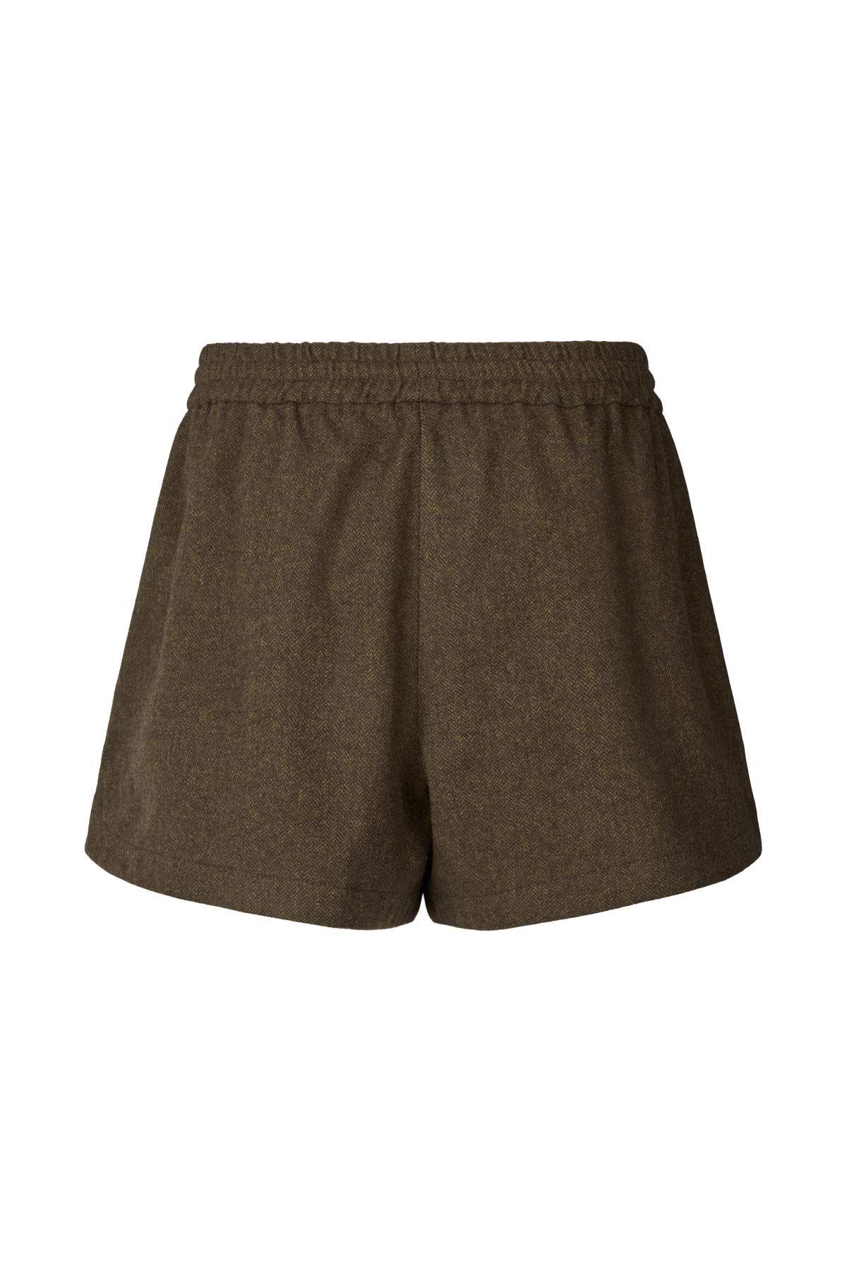Olu - Mini herringbone shorts I Dark brown