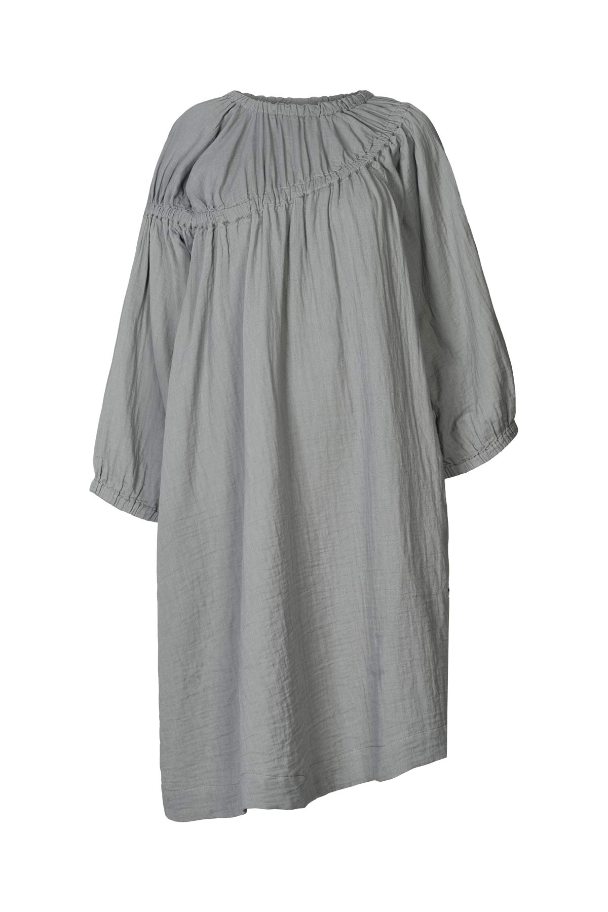 Mae - Cotton dbl elasticated dress I Grey mist