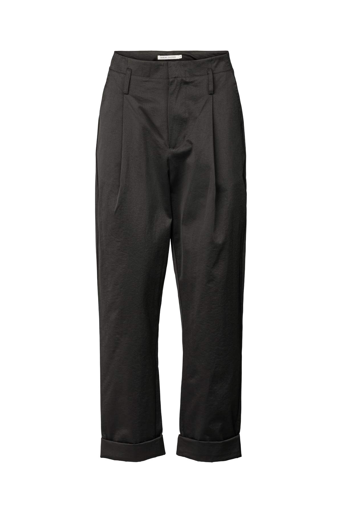 Raina - Cotton fusion pleat pants I Pirate black