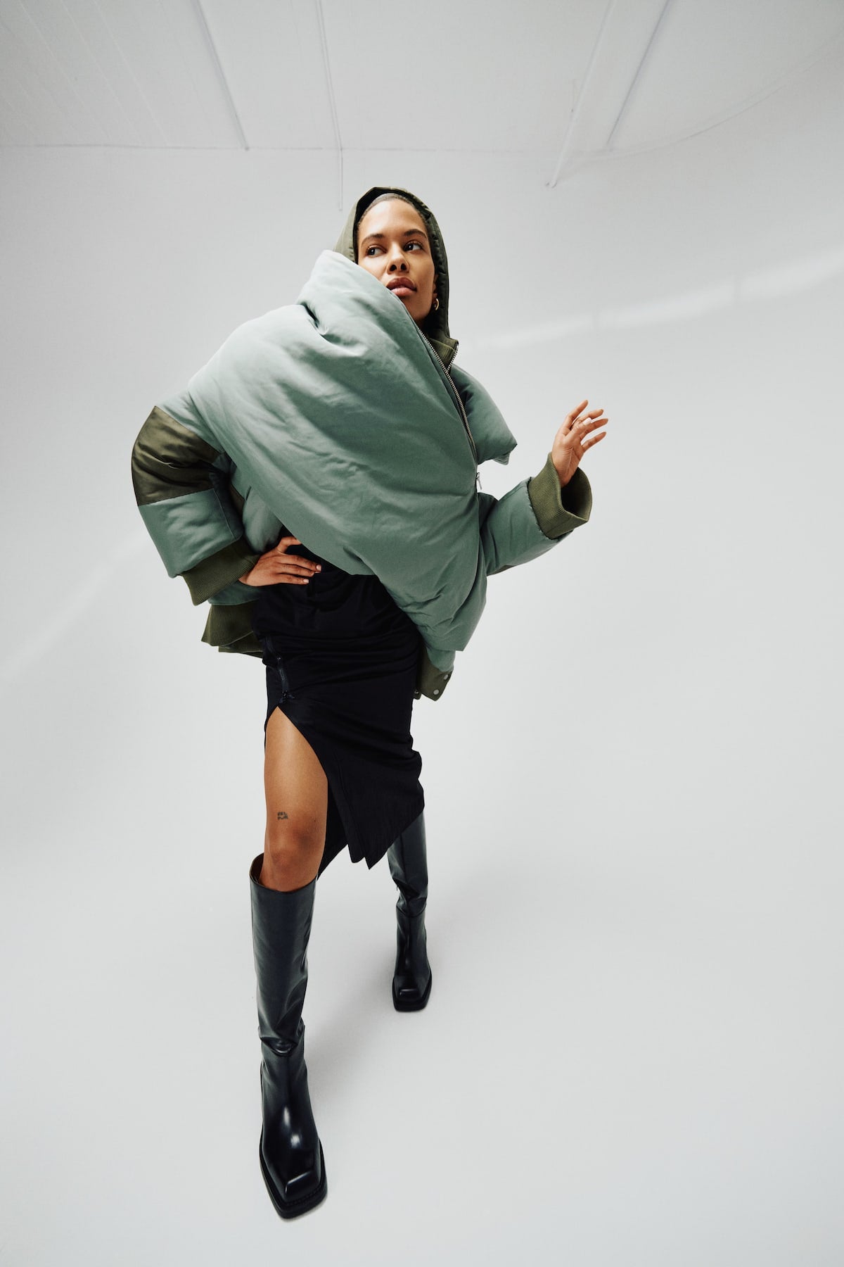 Chisa - Cotton fusion skirt I Pirate black