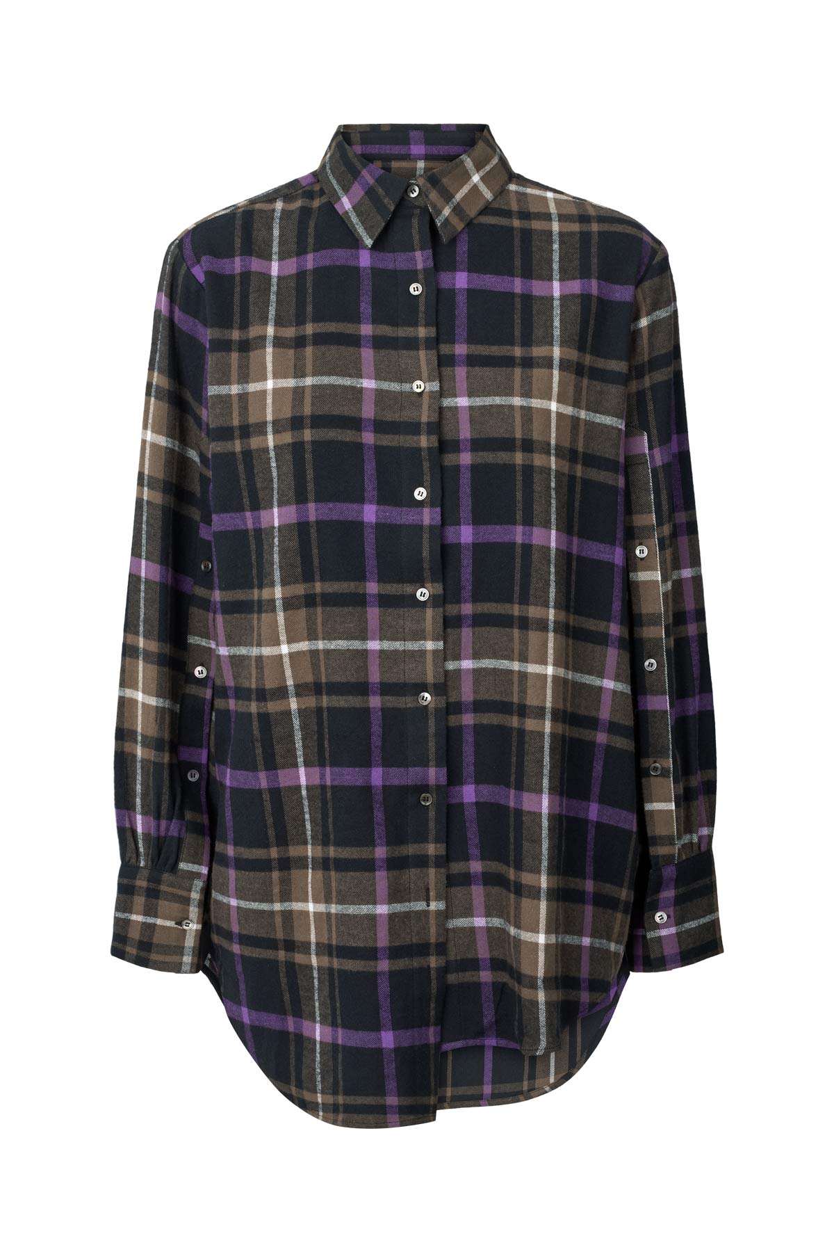 Mallory - Giant check shirt I Purple check combo
