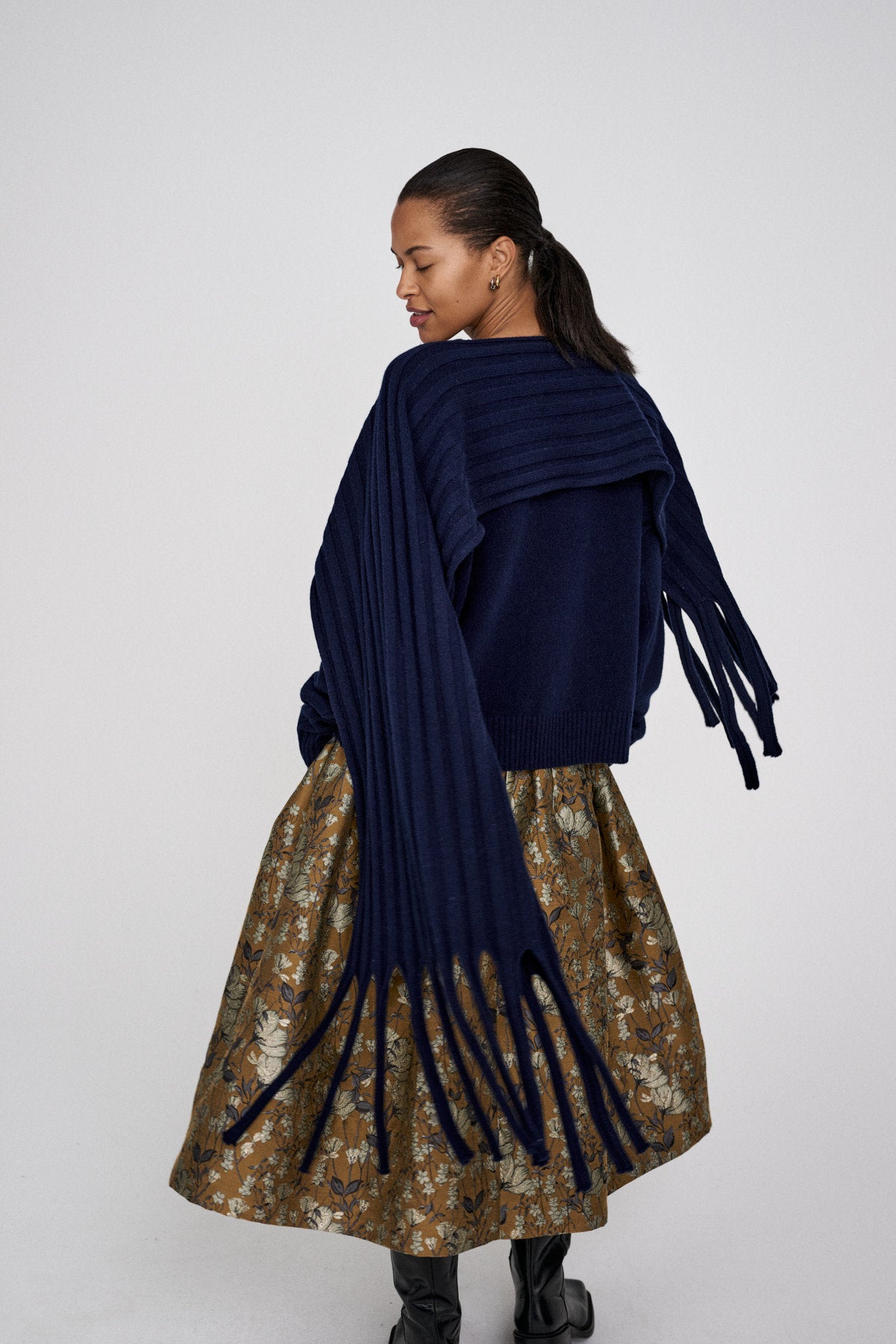 Dalani - Pure wool boxy sweater I Navy