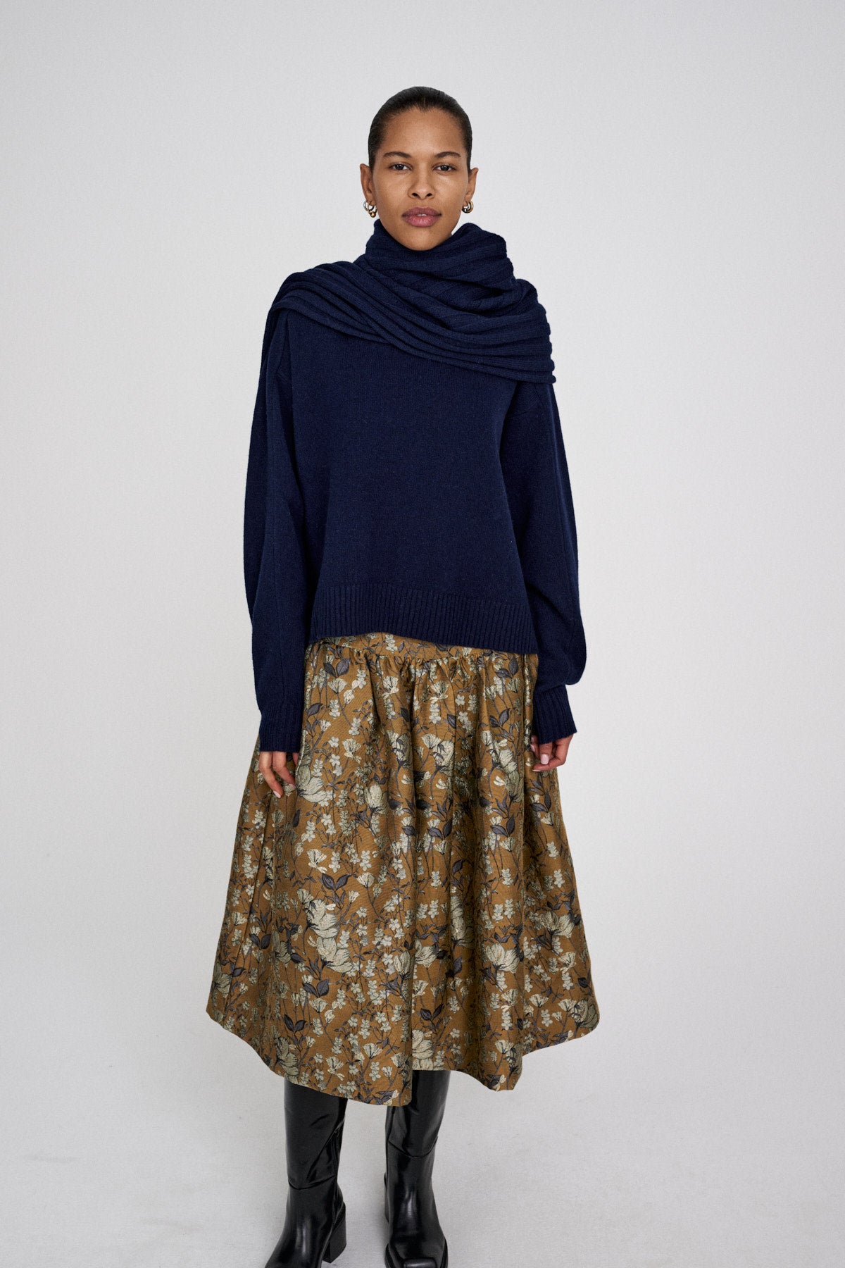 Dalani - Pure wool boxy sweater I Navy