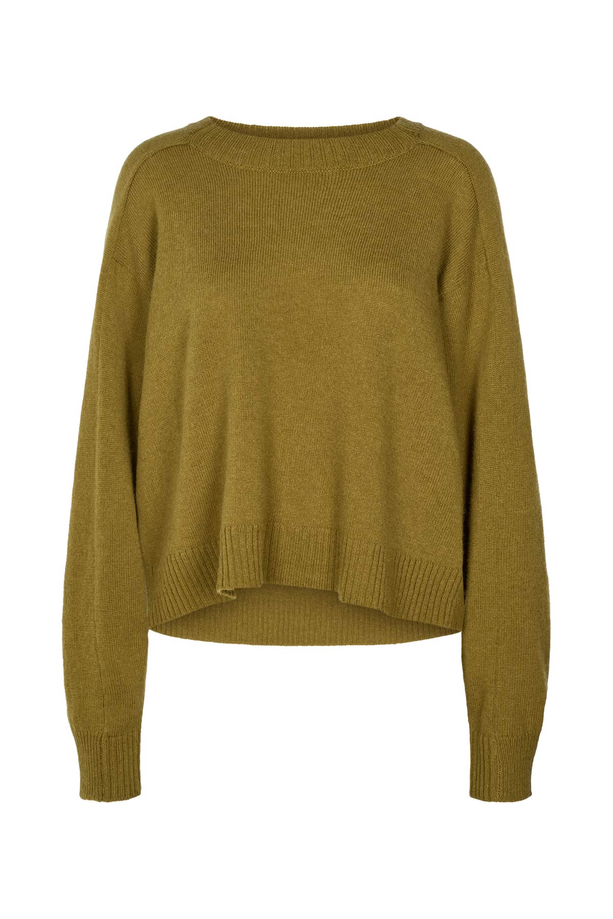 Dalani - Pure wool boxy sweater I Fern green
