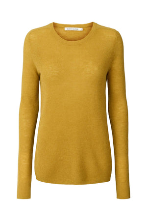 Shauna - Waffled knit long sleeve top I Mustard