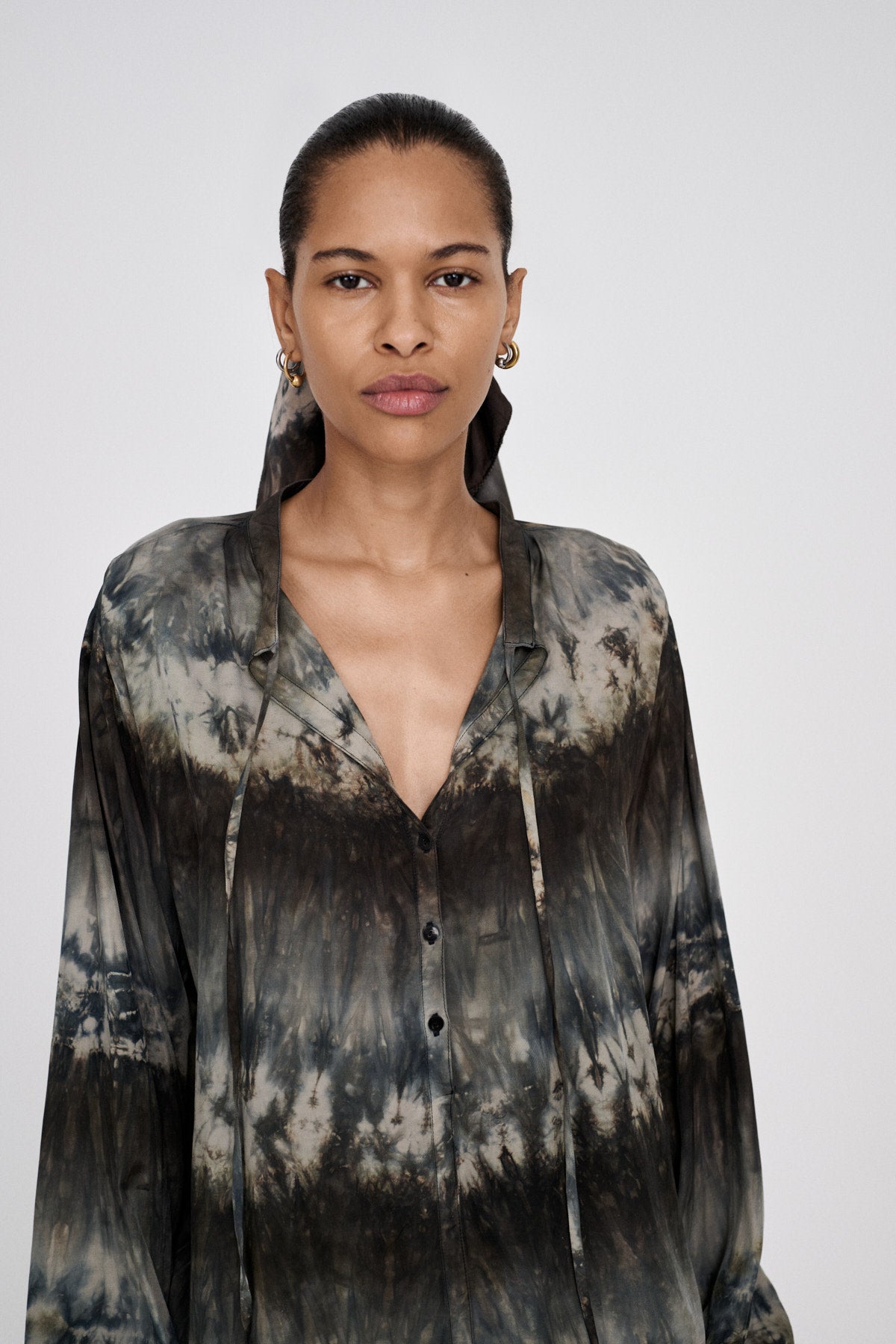 Irela - Arizona tie dress I Cement combo
