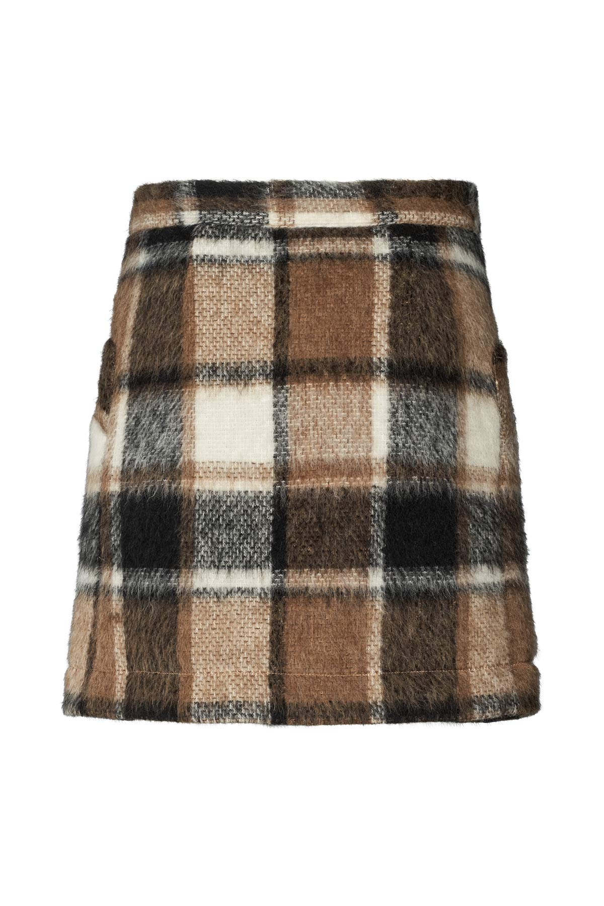 Olympia - Jumbo check short skirt I Brown check