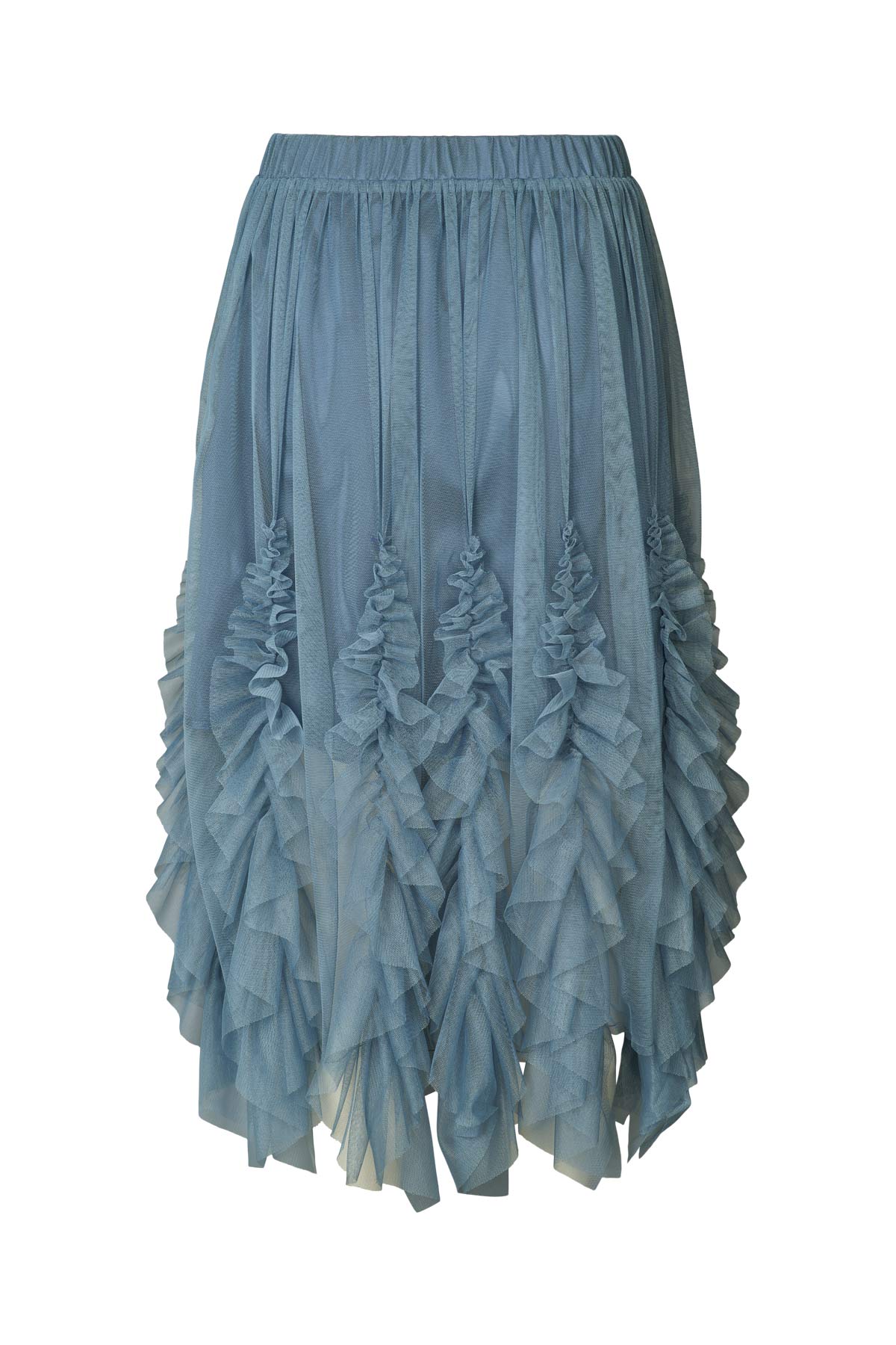 Glenda - Frilly tulle skirt I Dusty blue