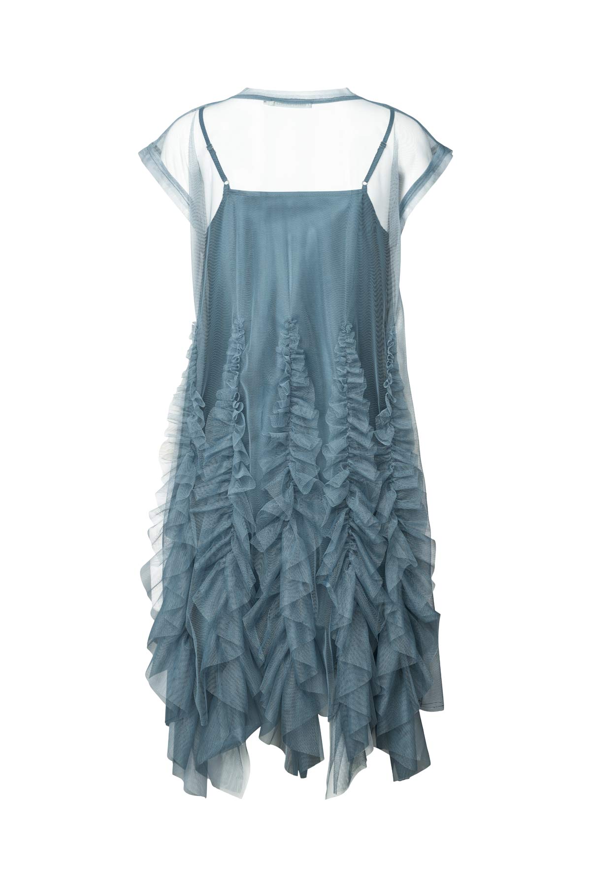 Frilly tulle dress - Ghita I Dusty blue