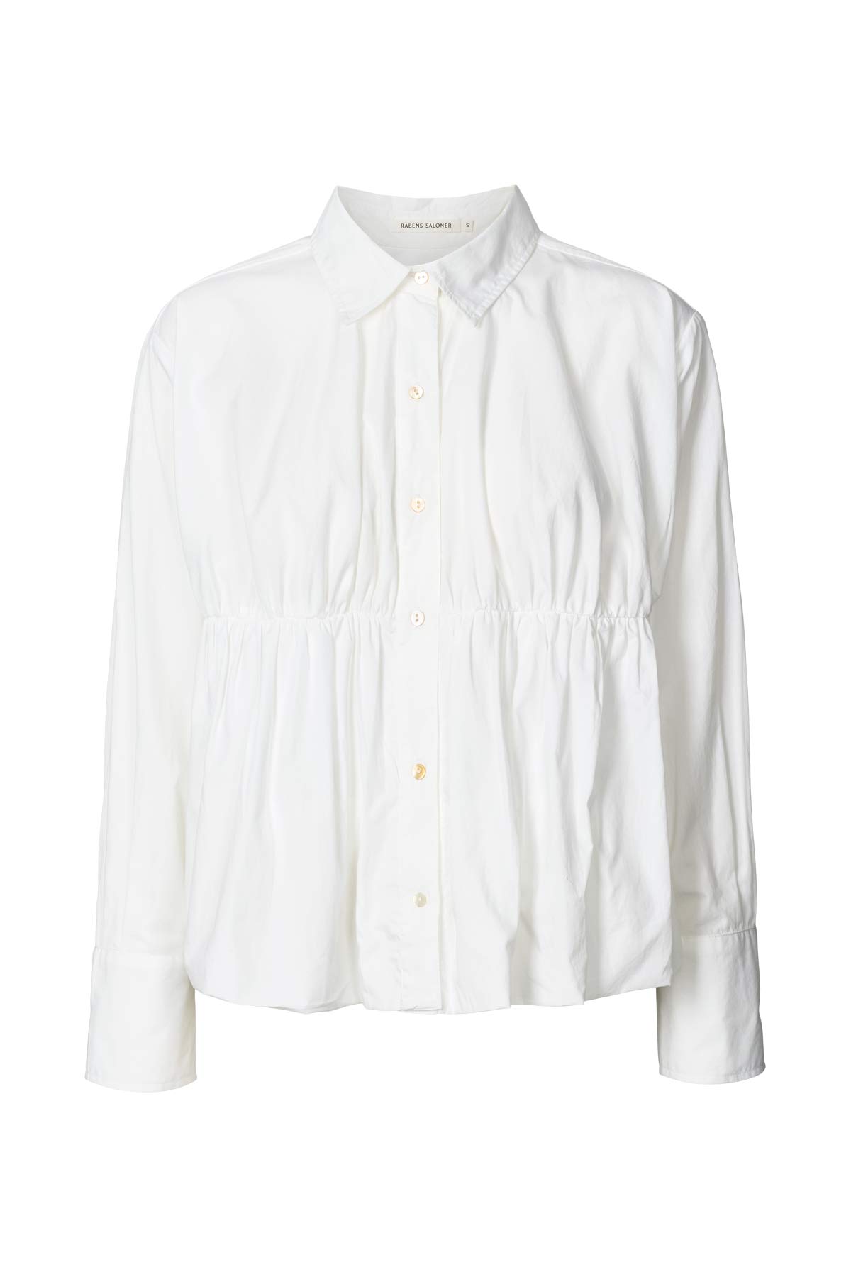 Sophie - Poplin puffed hem shirt I White
