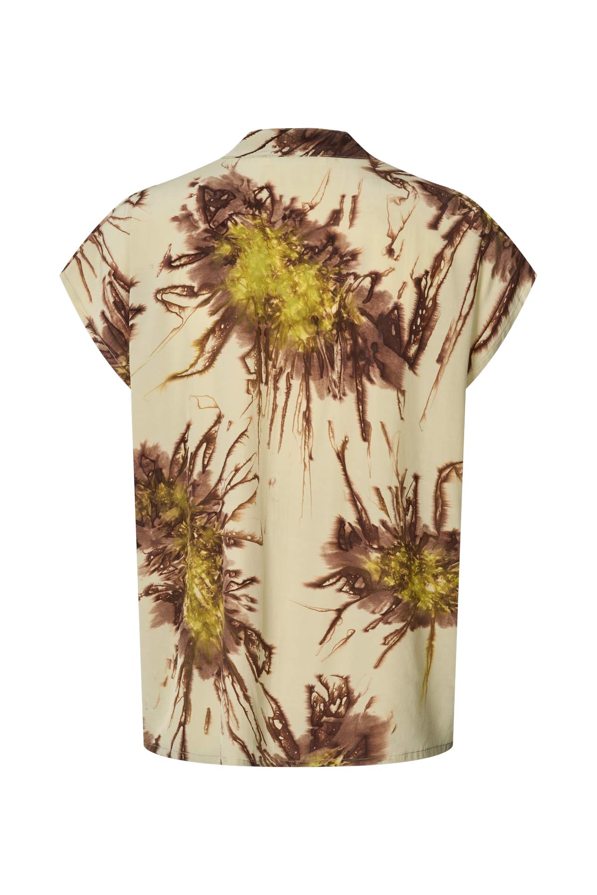 Heva - Sea urchin button blouse I Chartreuse combo