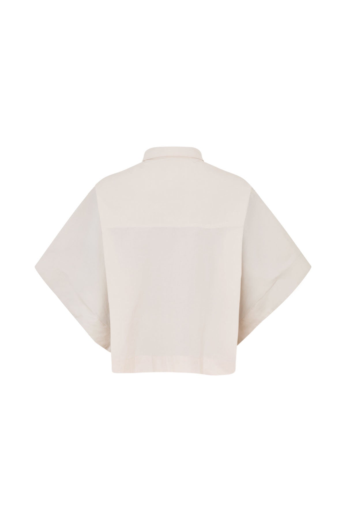 Berte - Poplin curved hem shirt I Clay
