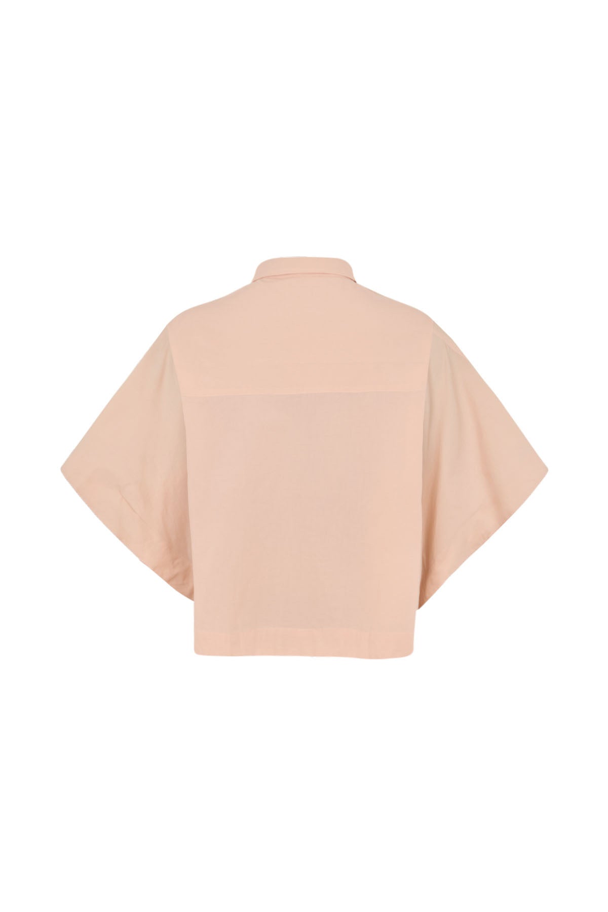 Berte - Poplin curved hem shirt I Soft rose