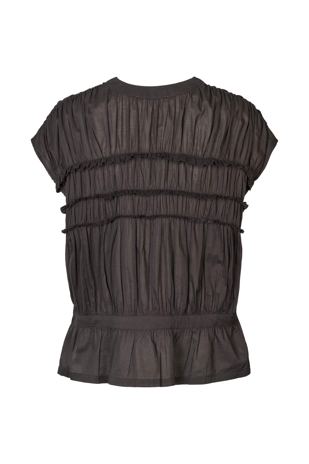 Elenor - Voile frill top I Liquorice