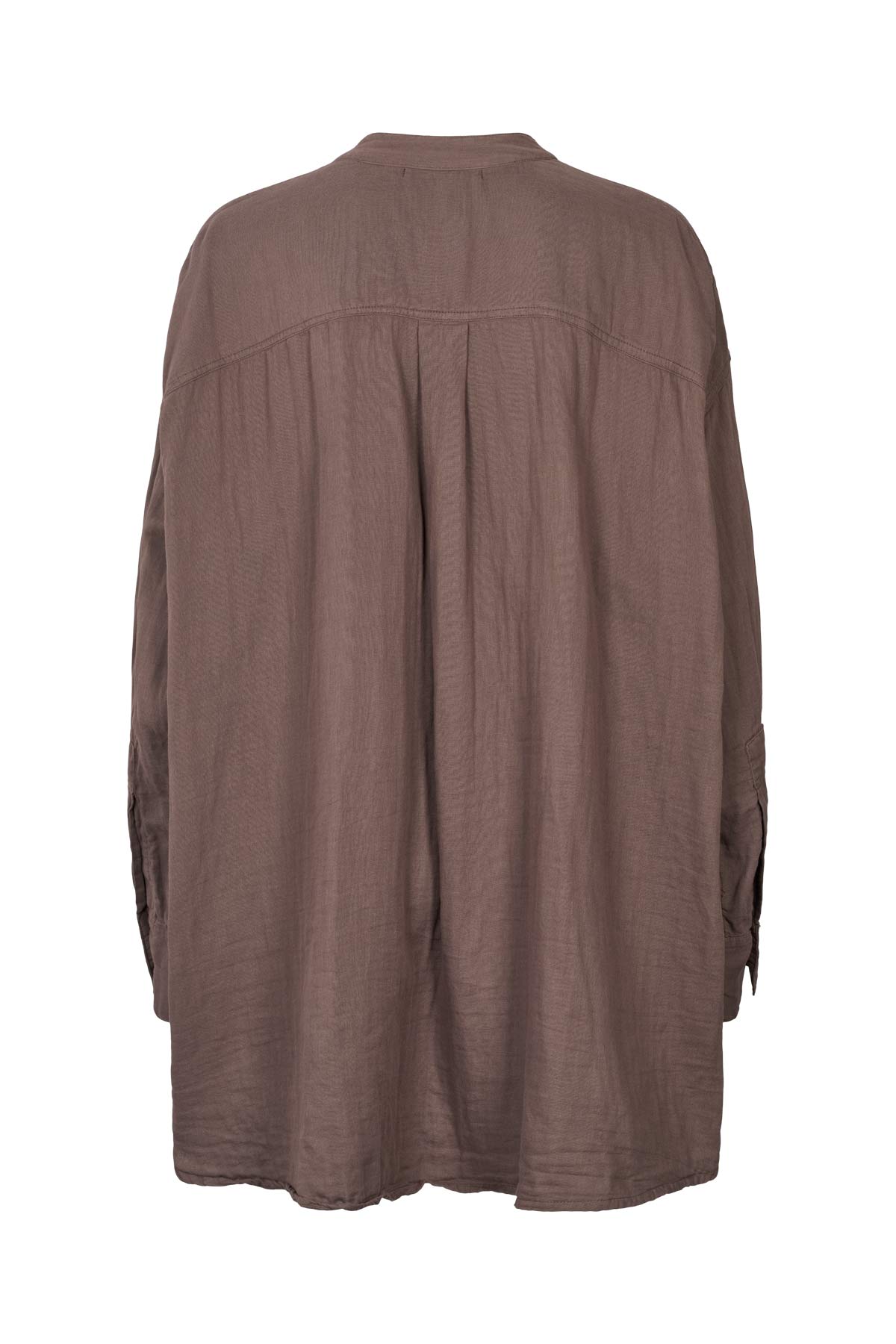 Sonja - Cotton double oversized shirt I Brown