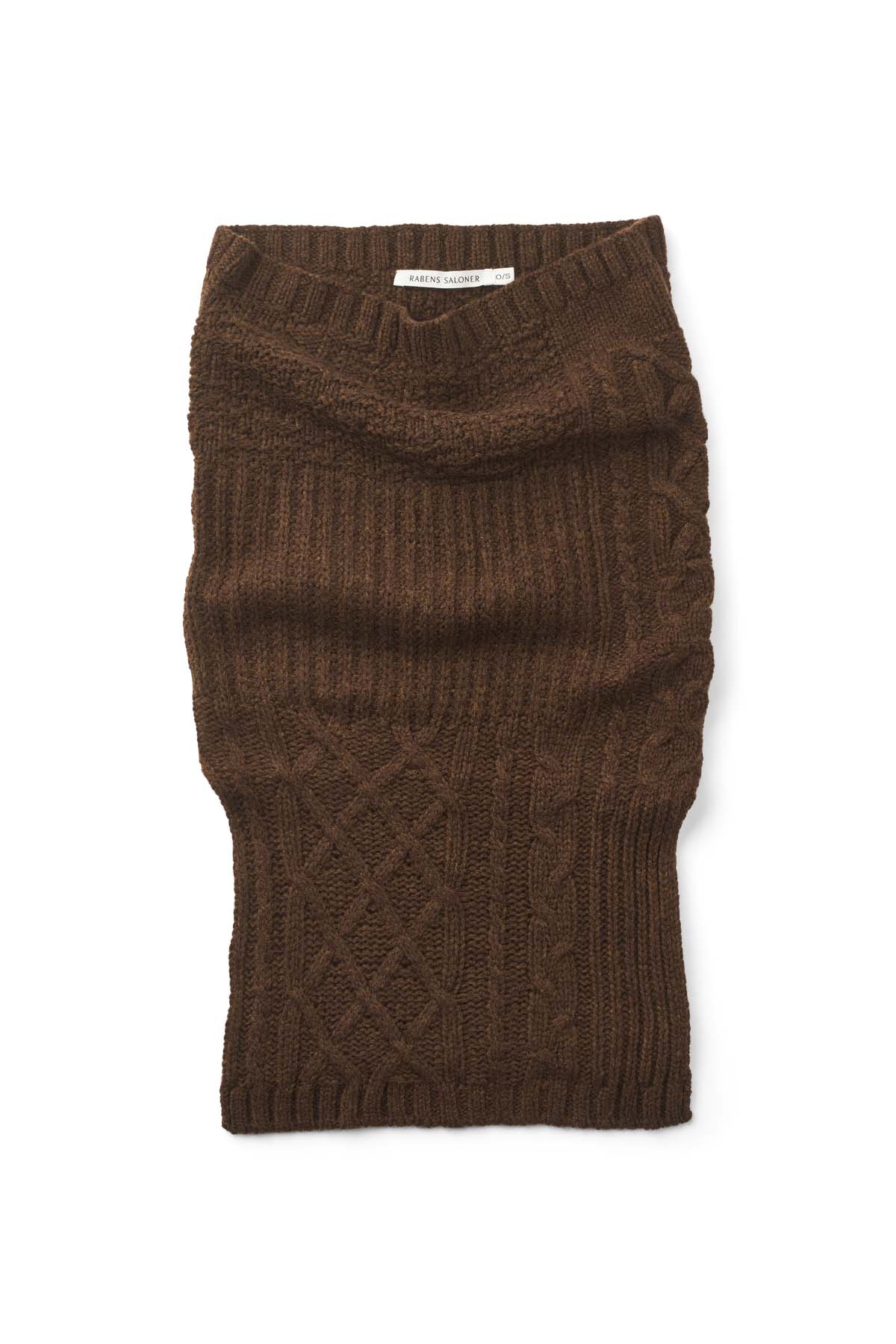 Tamy - Patchwork knit neck warmer I Brown