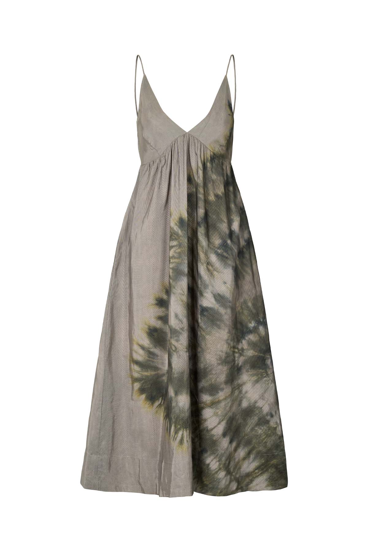 Maple - Lava v-front dress I Grey green combo