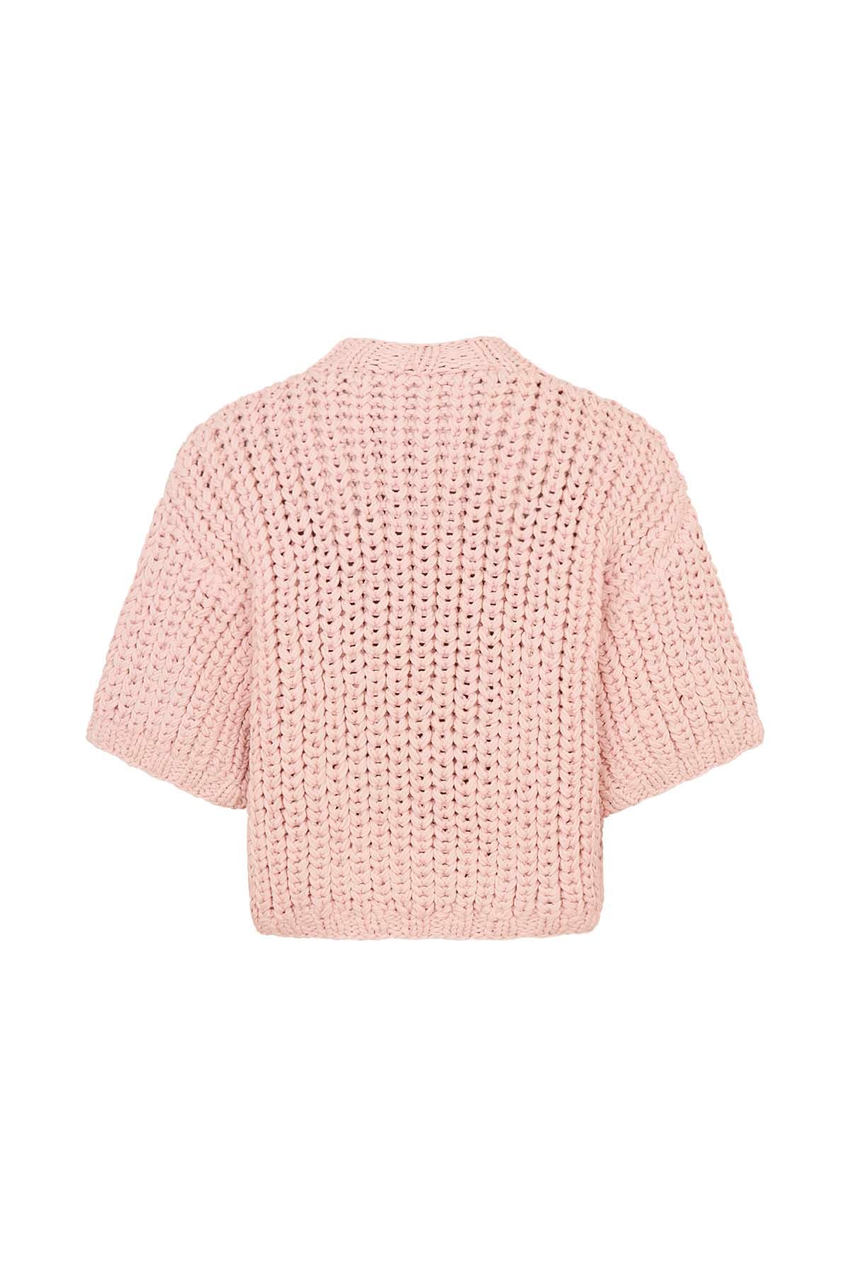 Alice - Rope knit cardigan I Blush