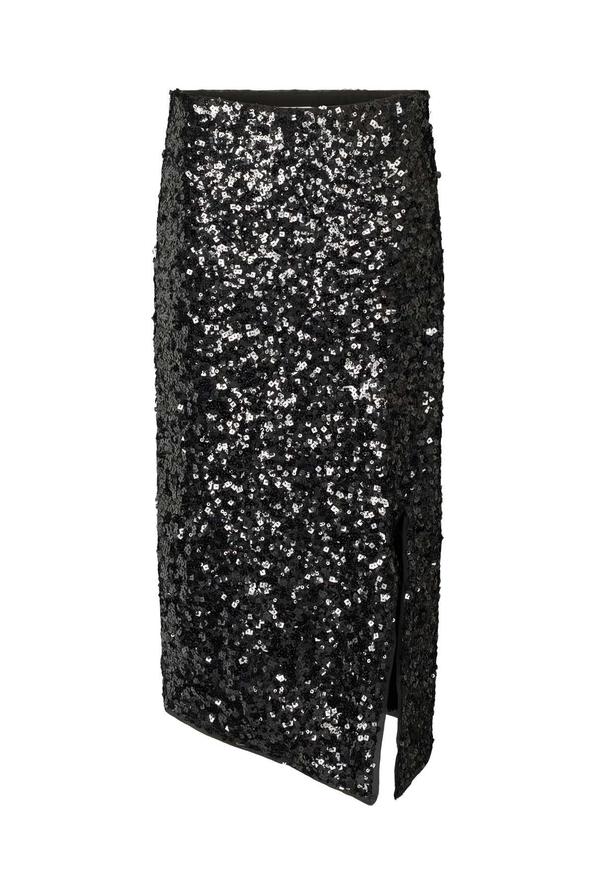 Liana - Sequin skirt I Black