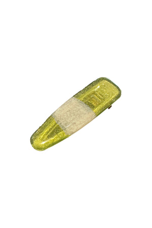 Hair Clip - Zia I Light Green Stripe