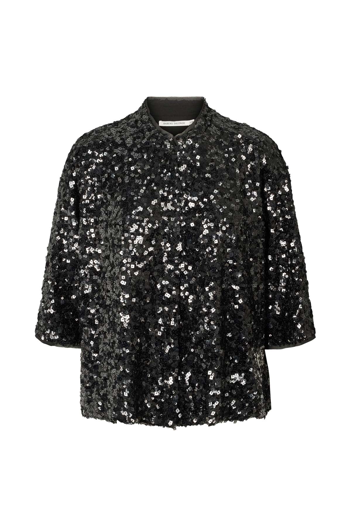 Babara - Sequin shirt jacket I Black