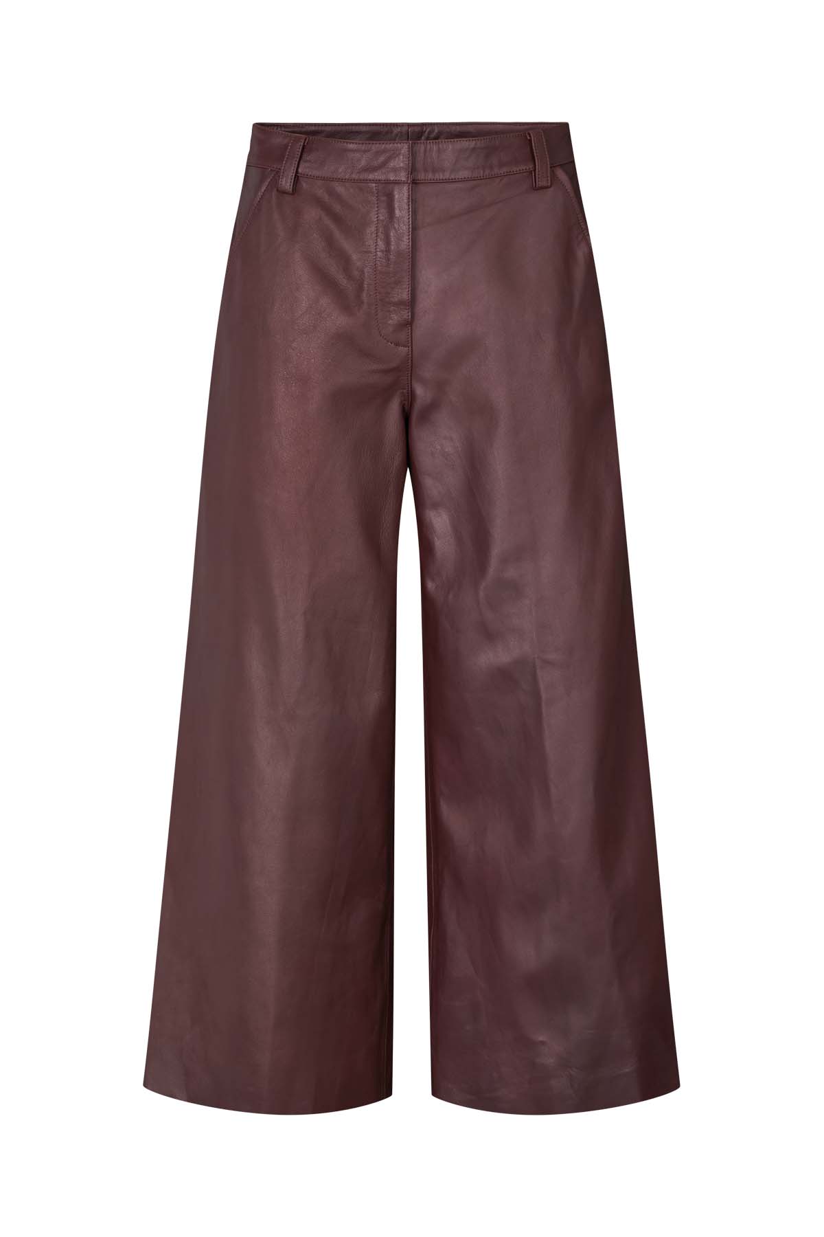 PRE-ORDER I Amari - Leather crop pants I Burgundy