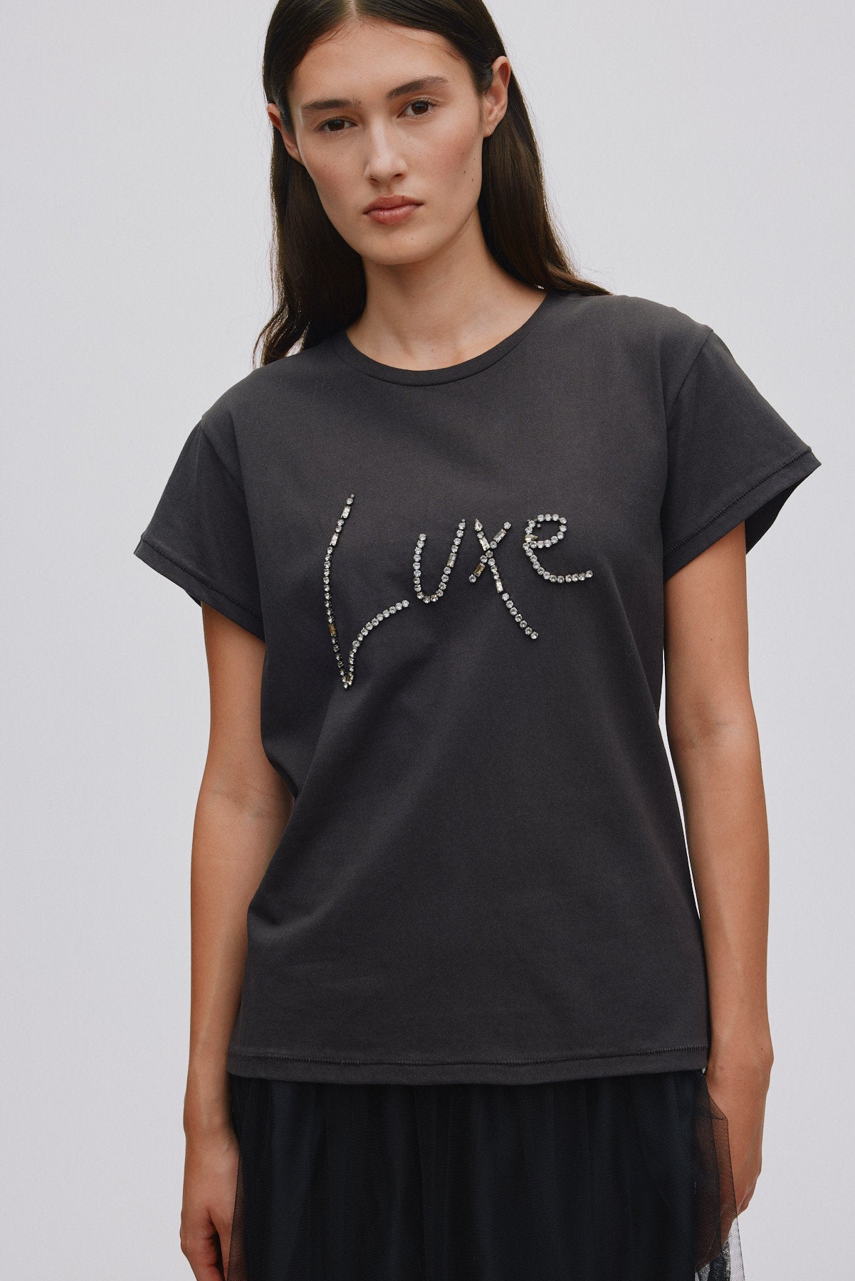 Ambla - Diamante t-shirt I Faded black