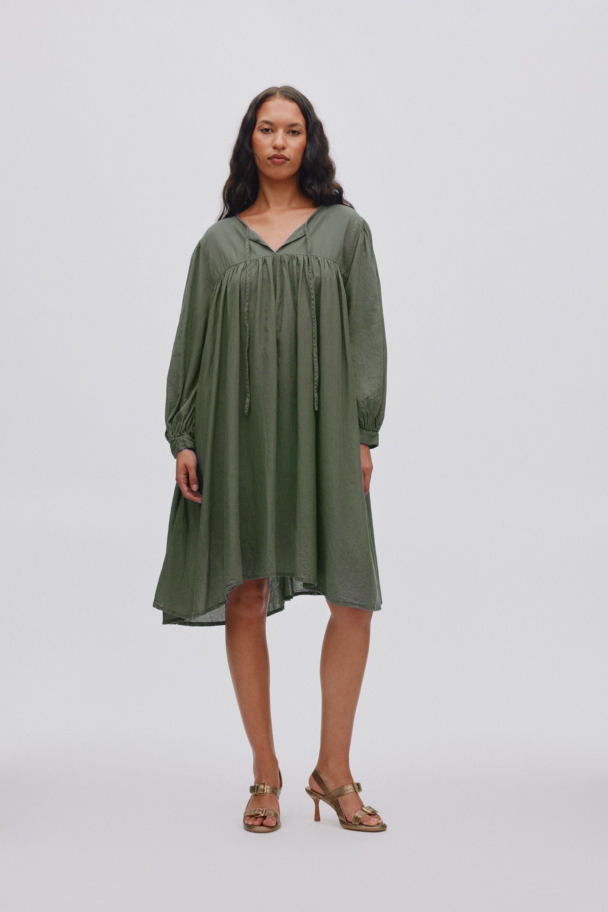 Elda - Cotton full sleeve dress I Macadan