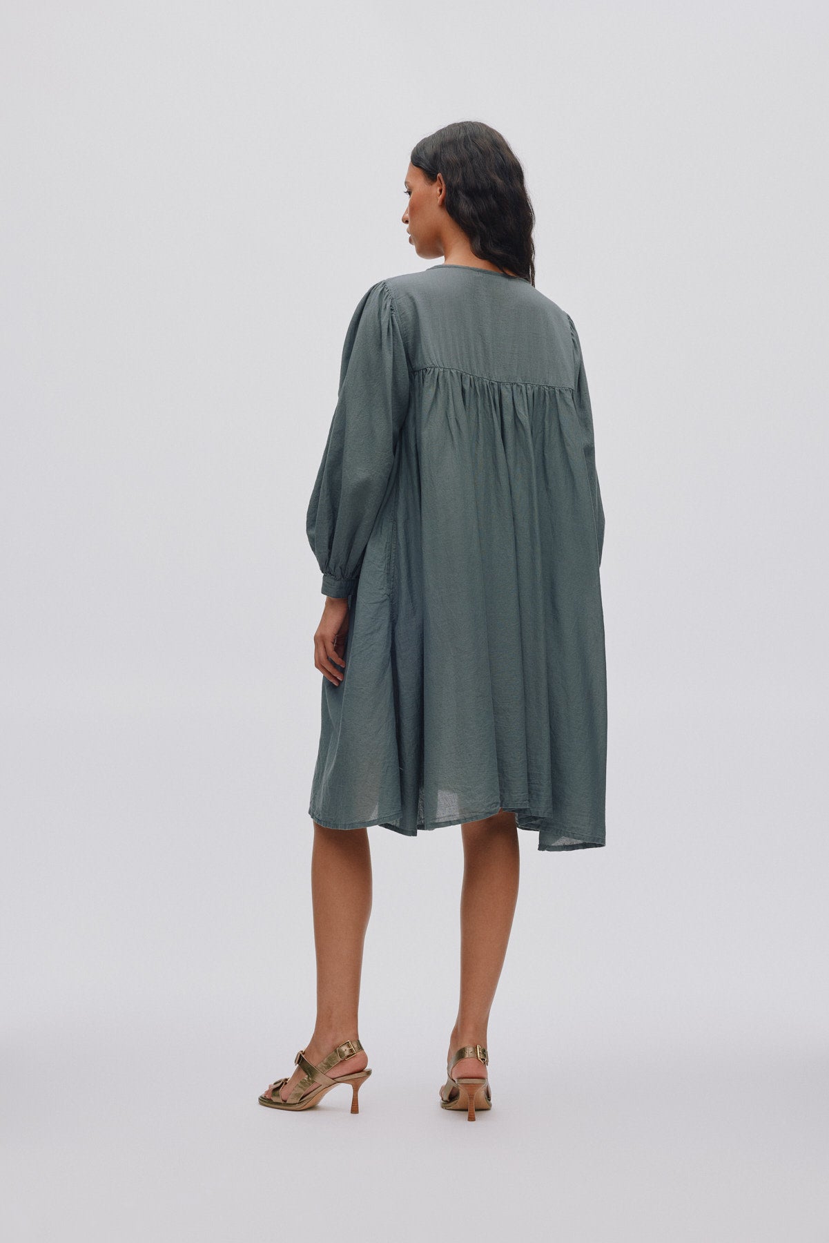 Elda - Cotton full sleeve dress I Macadan