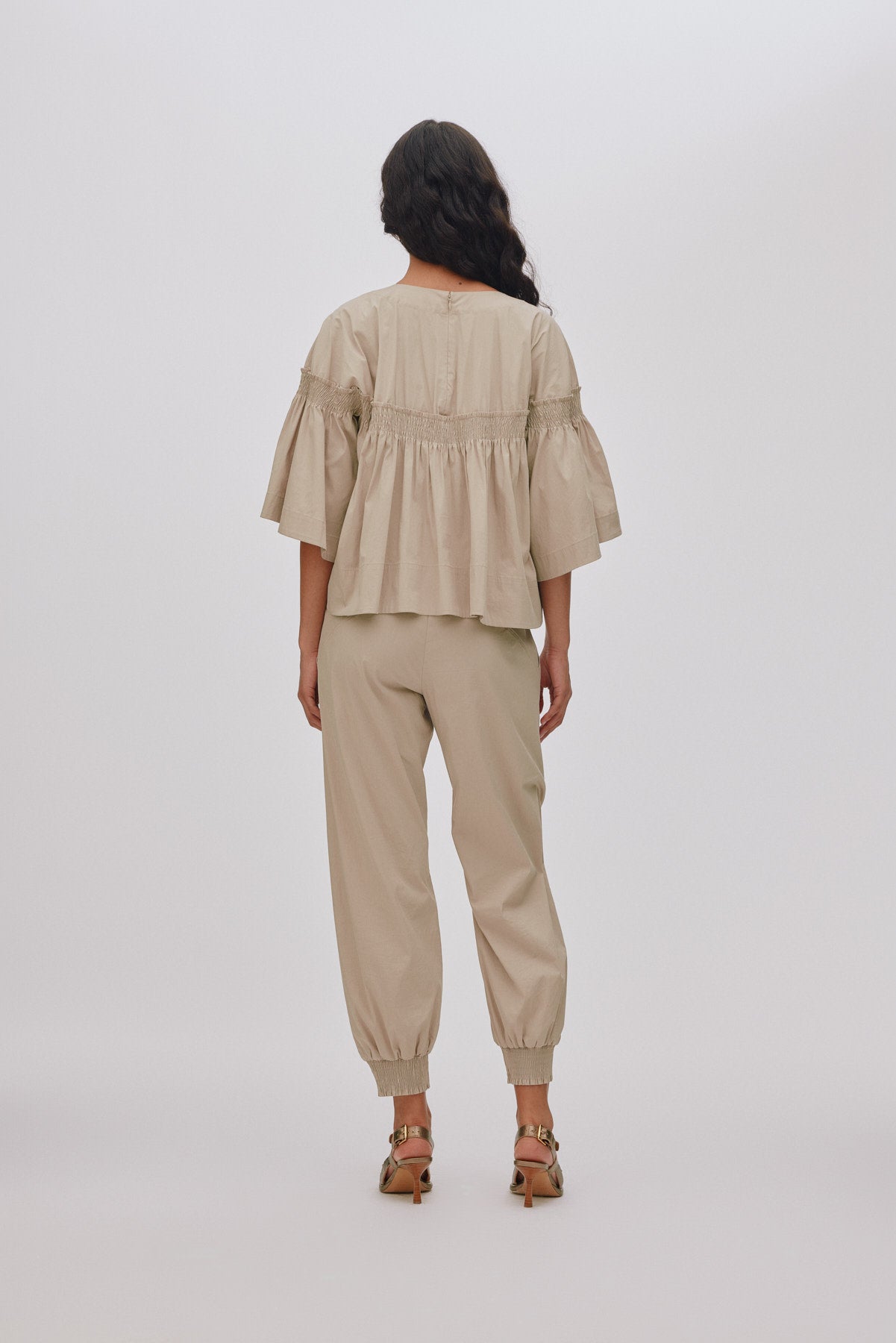 Efil - Papery frill sleeve top I Sidiment