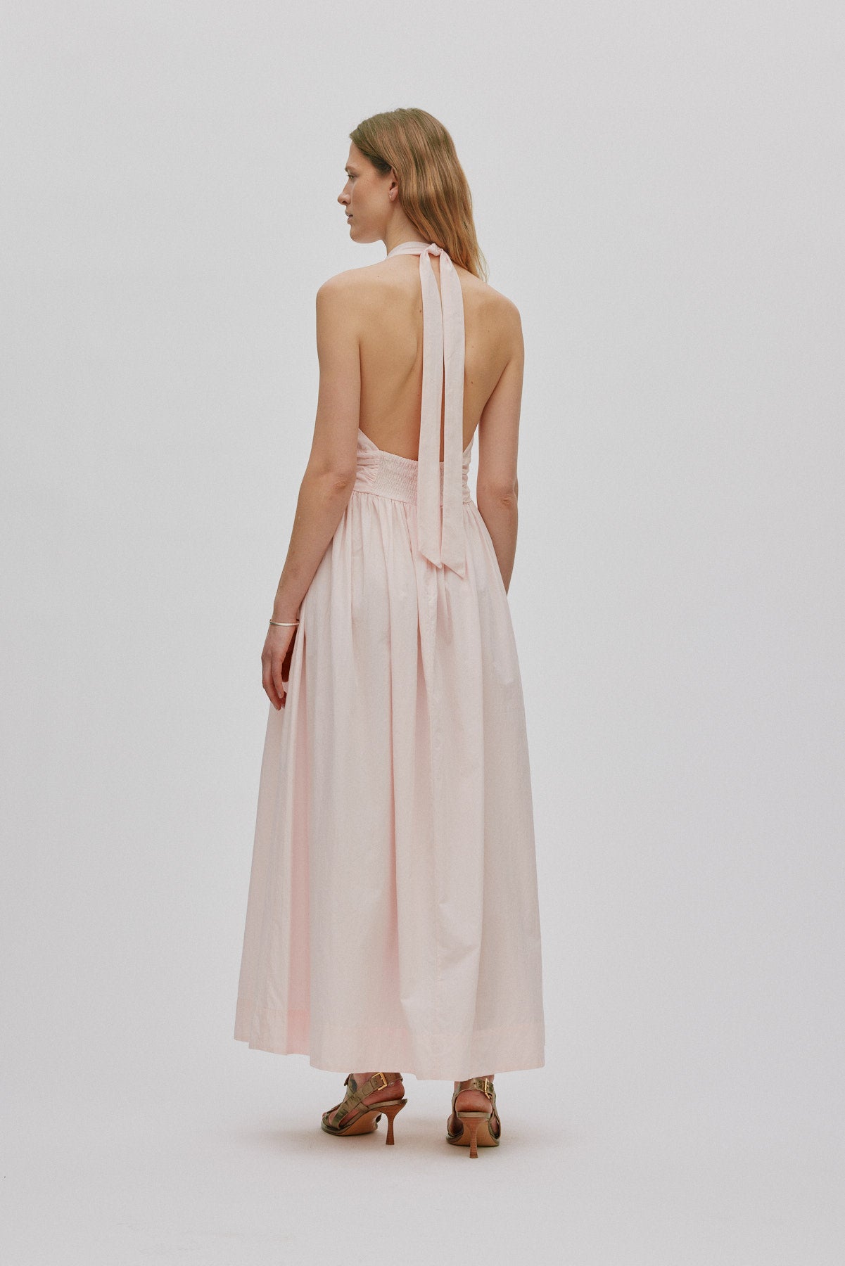 Izette - Poplin halter dress I Light rose