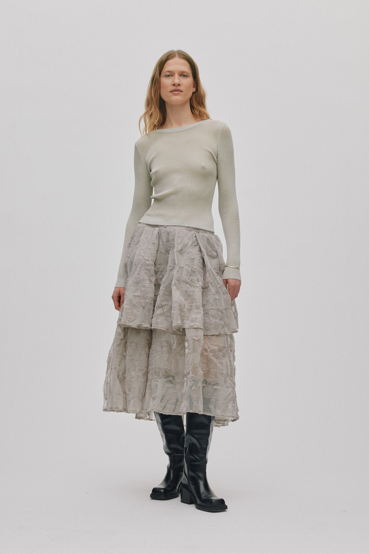 Sibora - Splash netting skirt I Silver grey