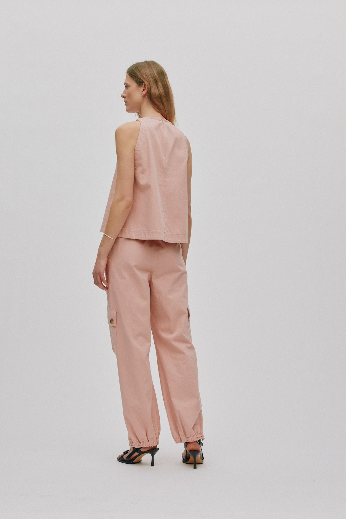 Kaley - Texture canvas halter top I Soft rose