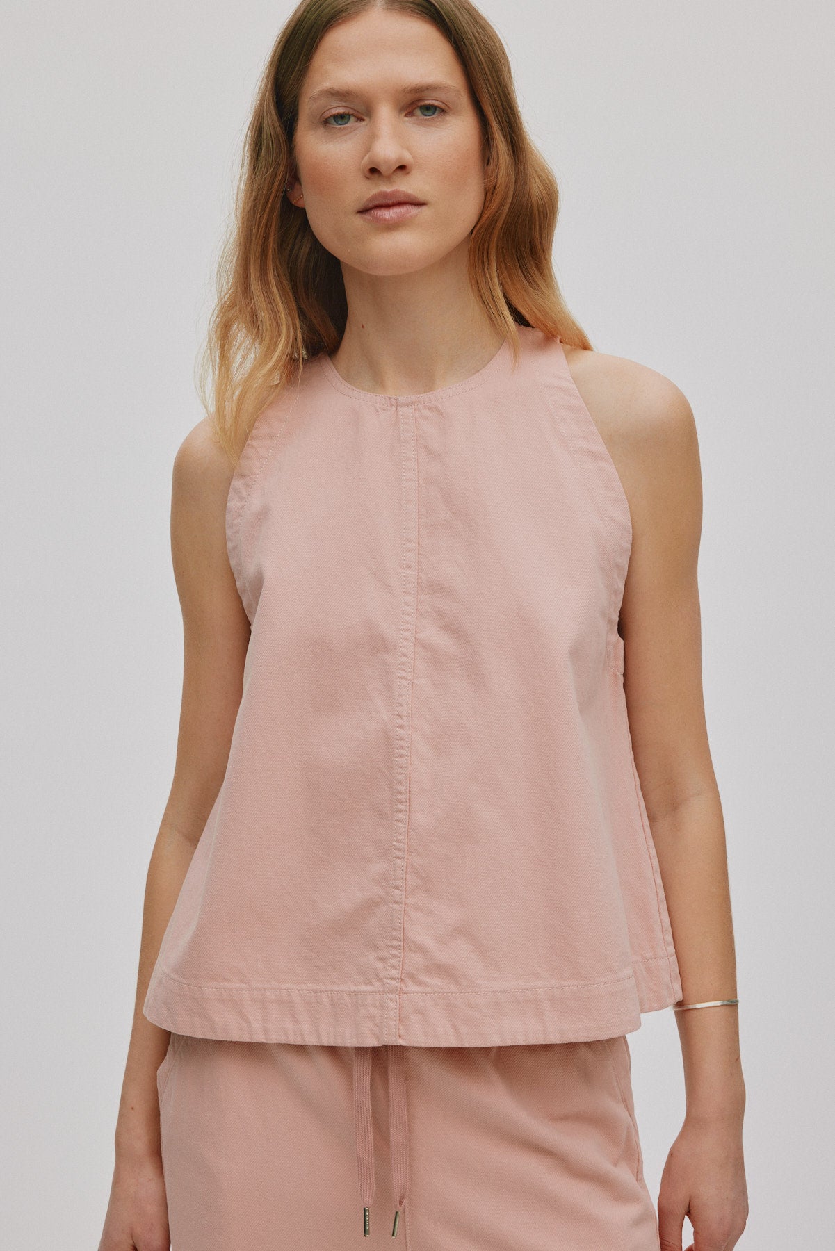 Kaley - Texture canvas halter top I Soft rose