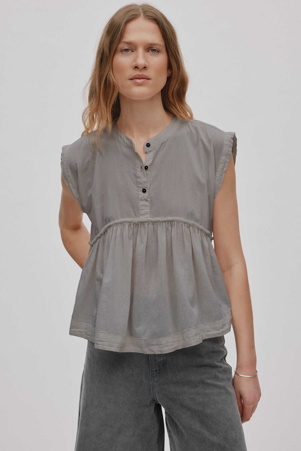 Deona - Cotton blouse I Black