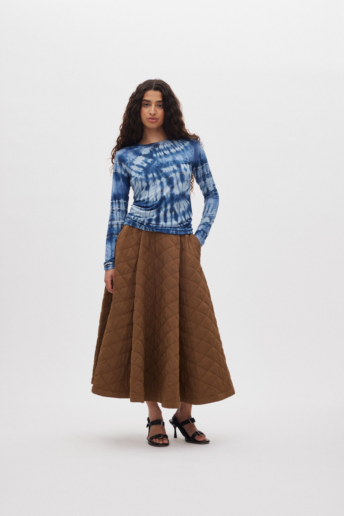 Bisharo - Tech quilt full skirt I Chestnut