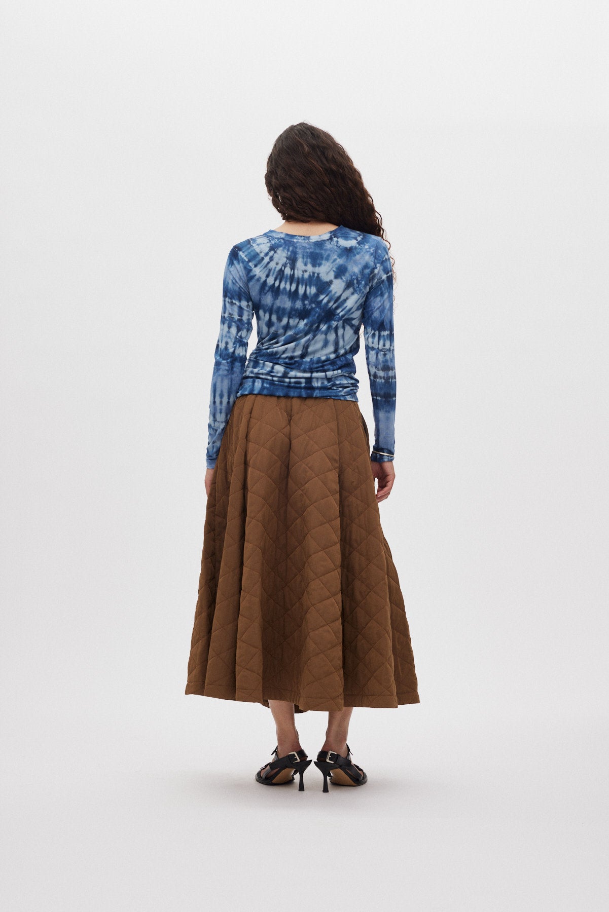 Bisharo - Tech quilt full skirt I Chestnut