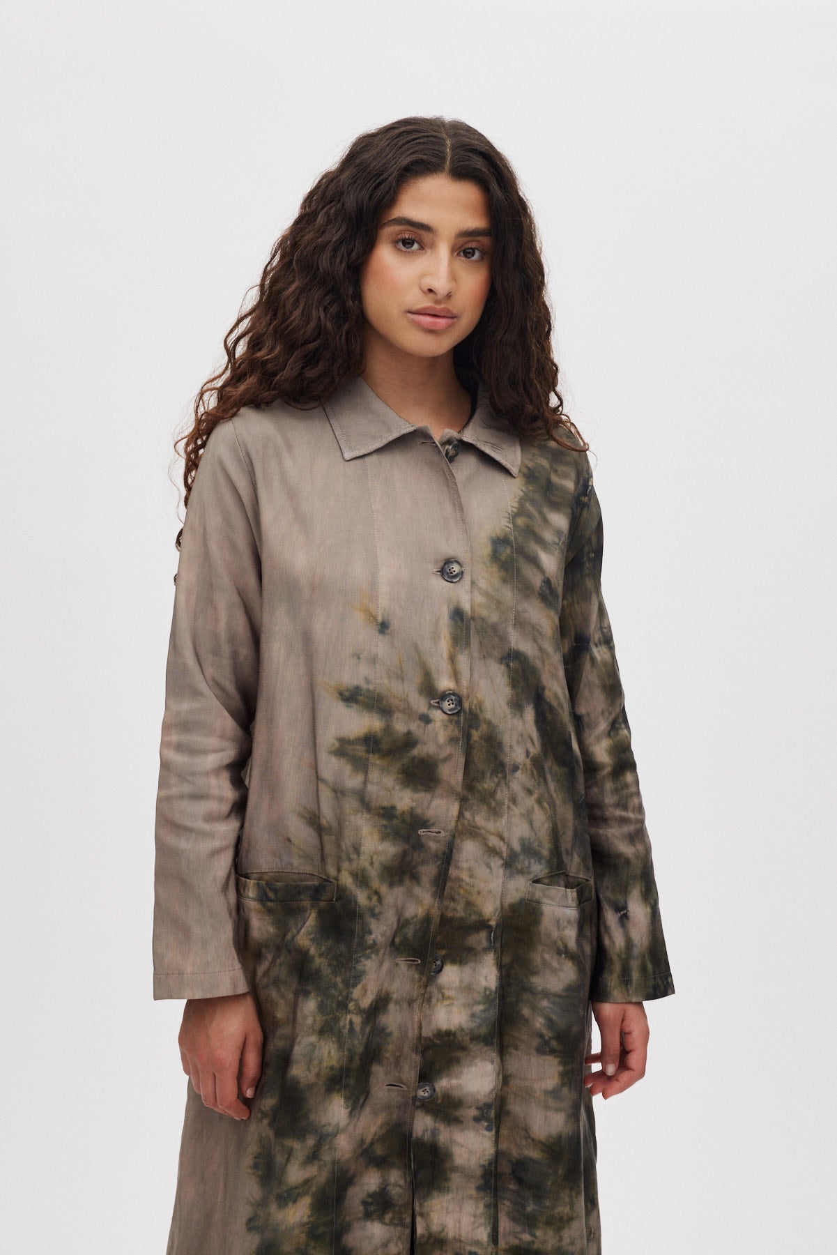 Celine - Lava long coat I Grey green combo