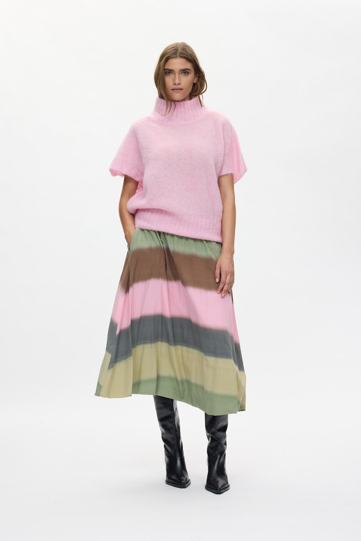Asna - Superlight knit tunic top I Rose