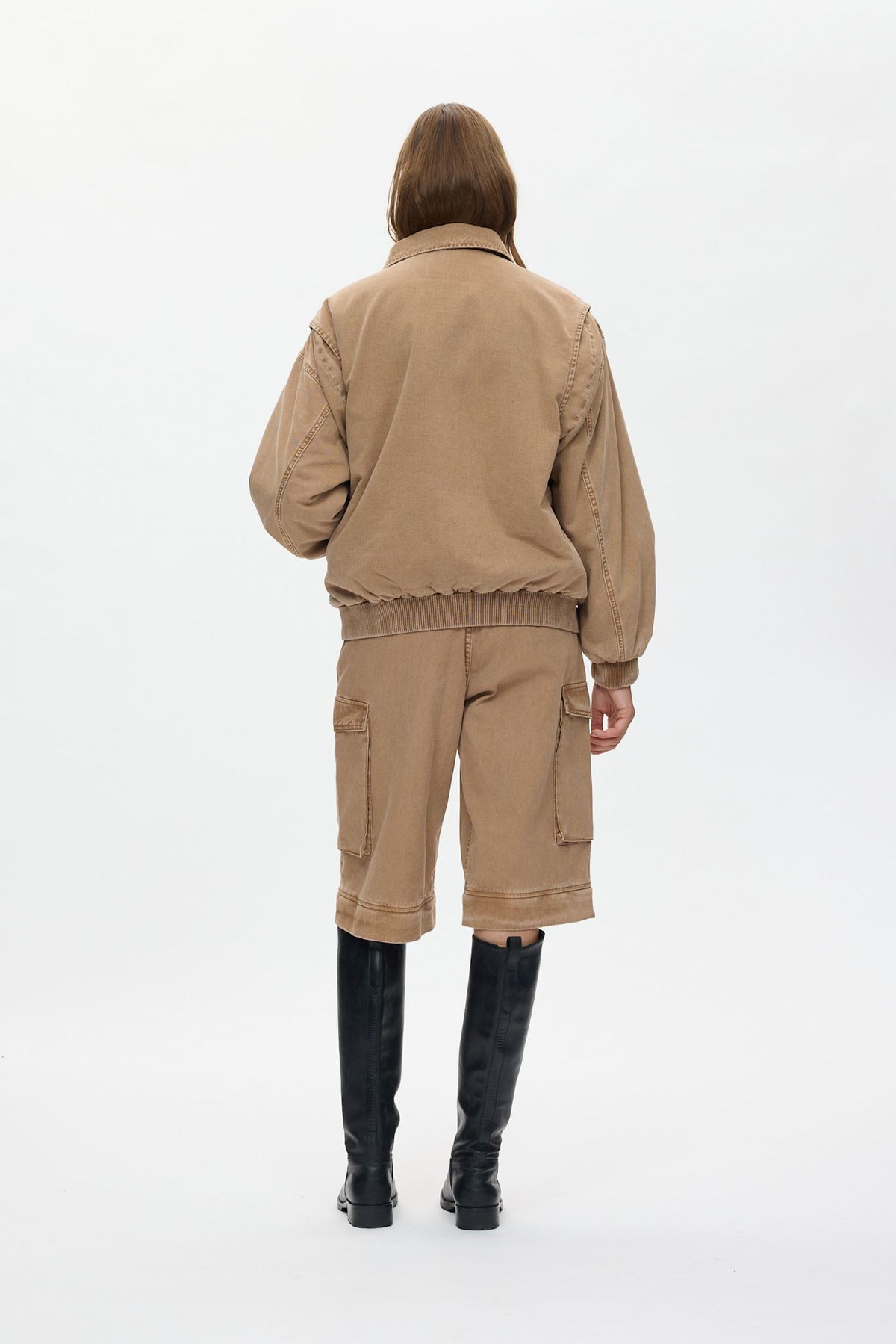 Ezmira - Canvas padded bomber I Washed tobacco